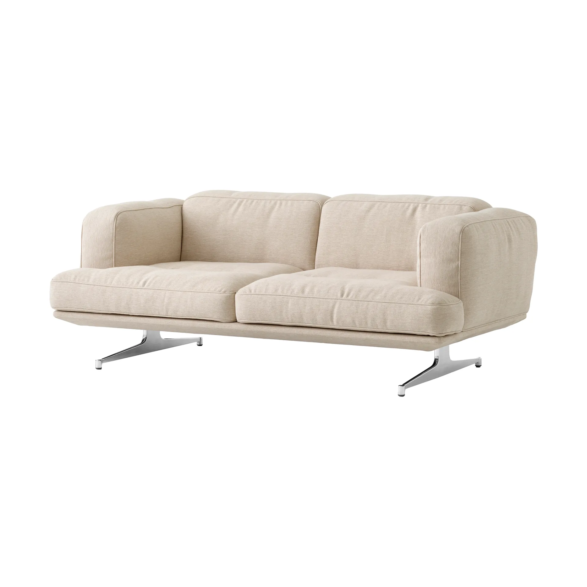 Inland AV22 2-personers sofa, Clay 0011/Poleret aluminium &Tradition