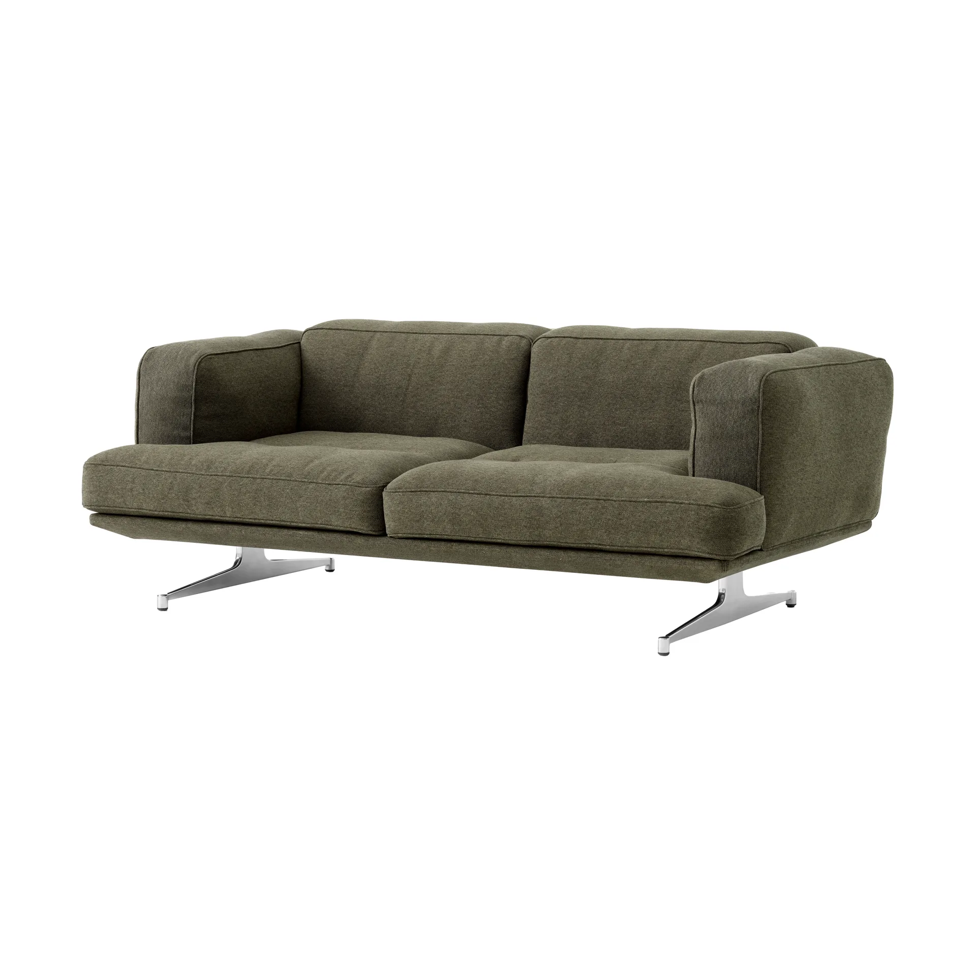 Inland AV22 2-personers sofa, Clay 0014/Poleret aluminium &Tradition