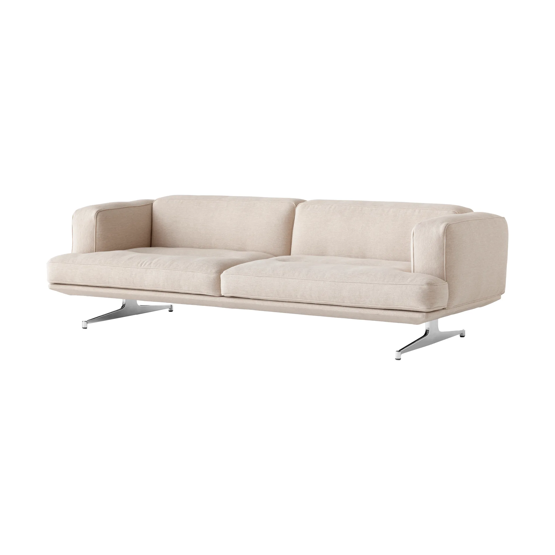 Inland AV23 3-personers sofa, Clay 0011/Poleret aluminium &Tradition