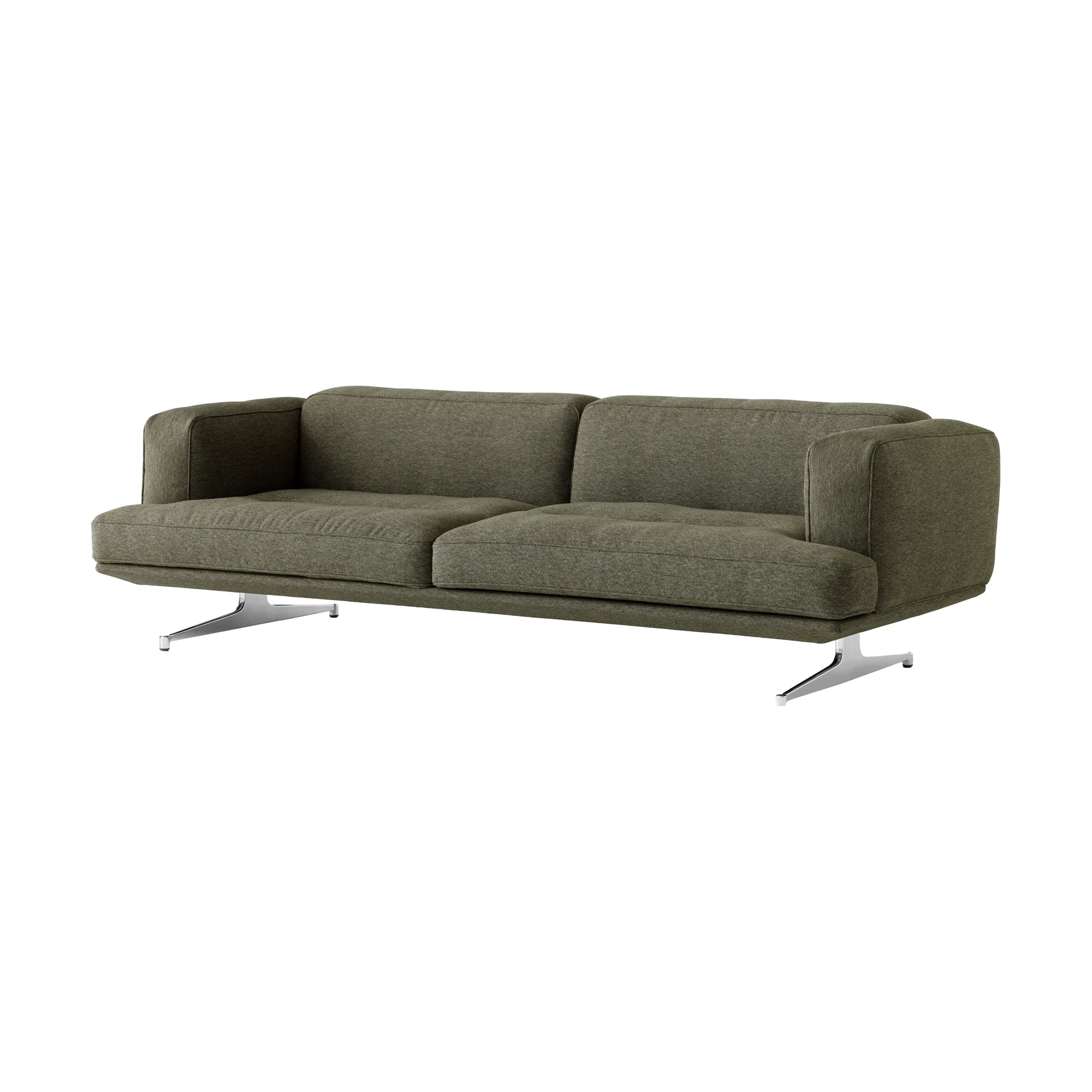Inland AV23 3-personers sofa, Clay 0014/Poleret aluminium &Tradition