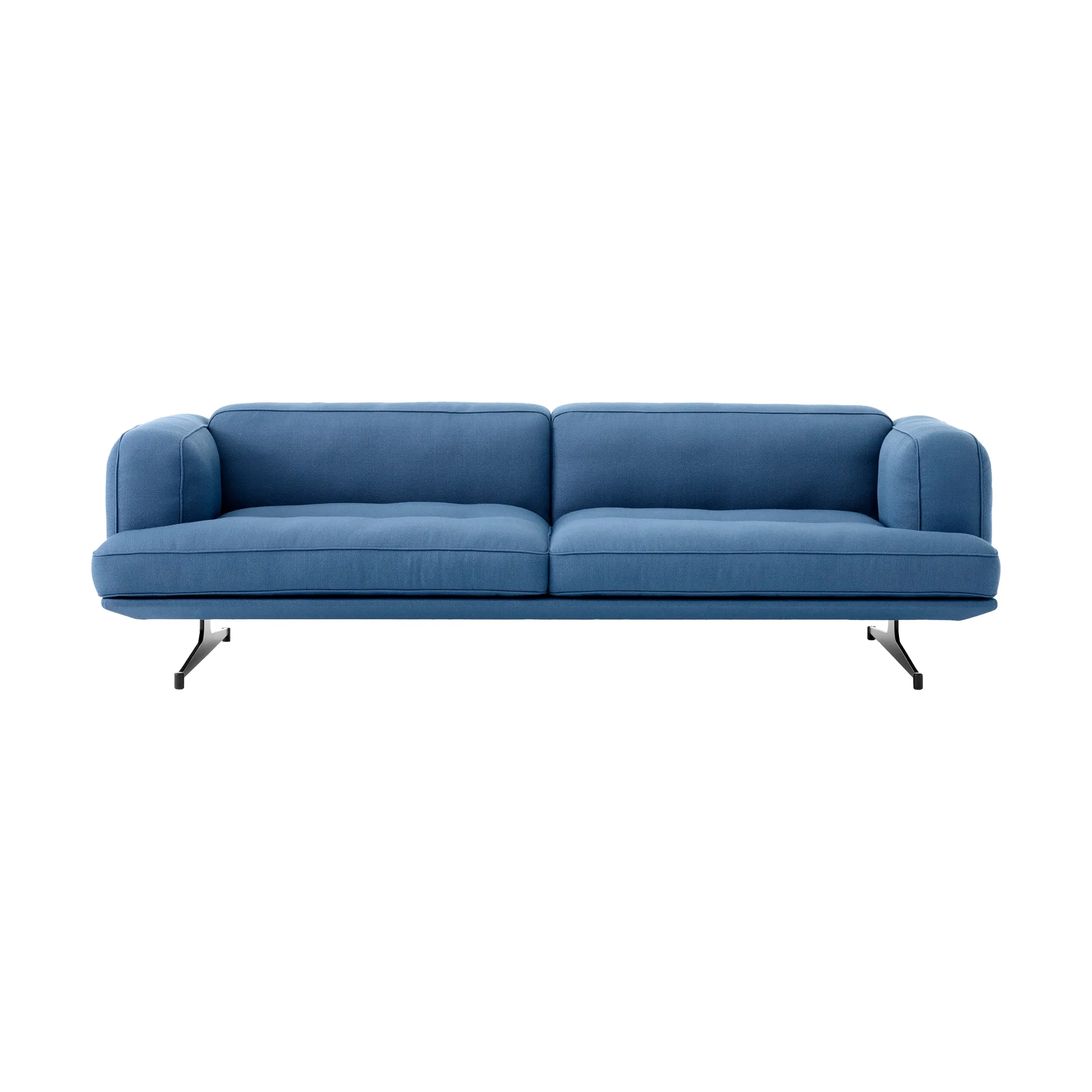 Inland AV23 3-personers sofa, Vidar 4 Denim Blue 733, sorte ben &Tradition