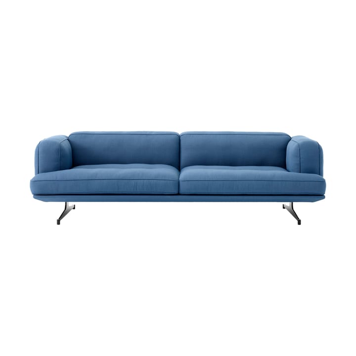 Inland AV23 3-personers sofa - Vidar 4 Denim Blue 733, sorte ben - &Tradition