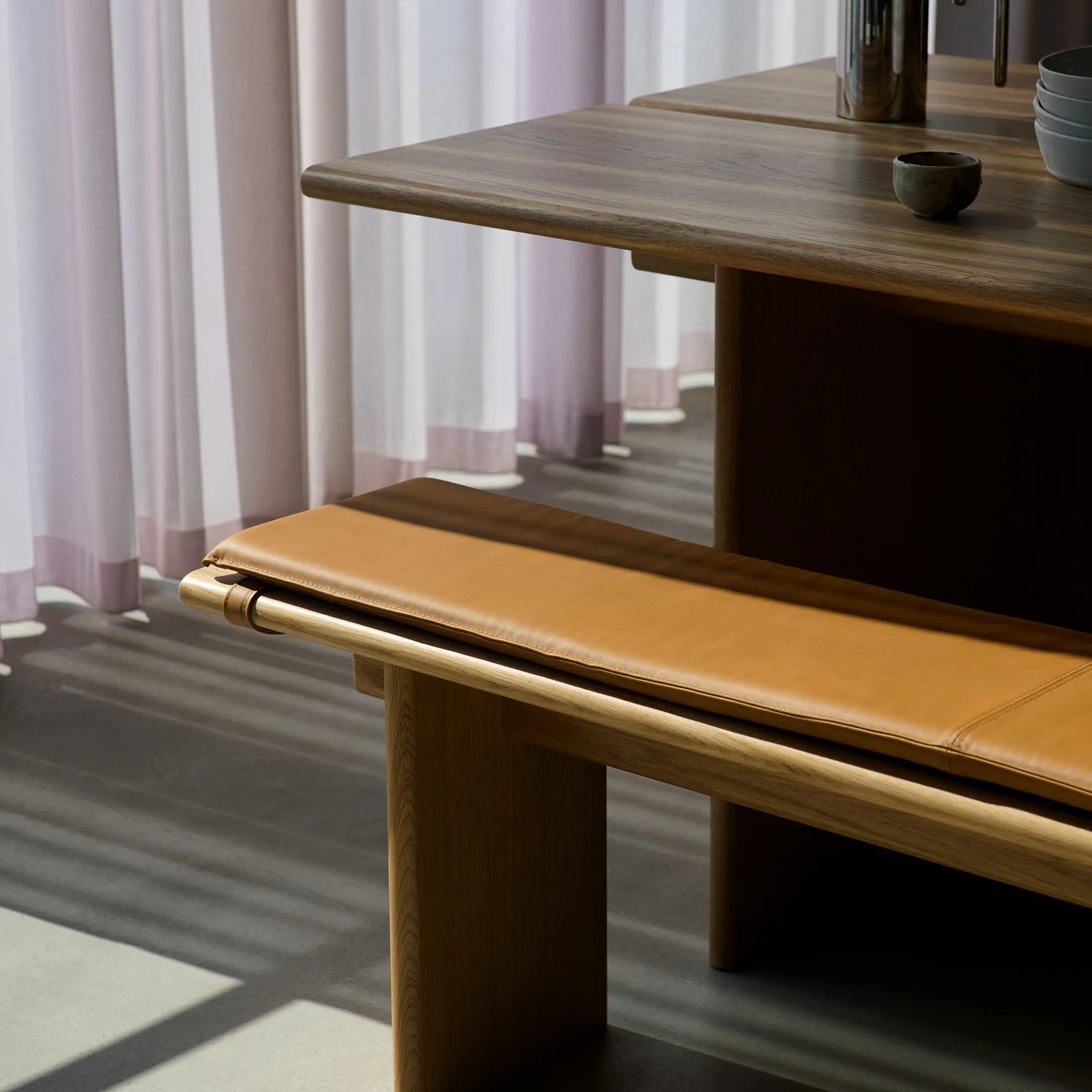 Ita OS5 hynde til bænk 170 cm, Noble leather congnac &Tradition