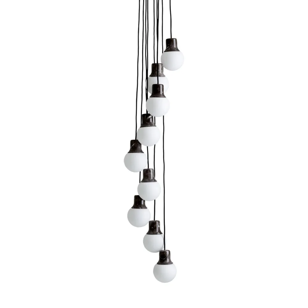 Mass Light NA6 pendel, sort marmor/hvid, nero marquina &Tradition