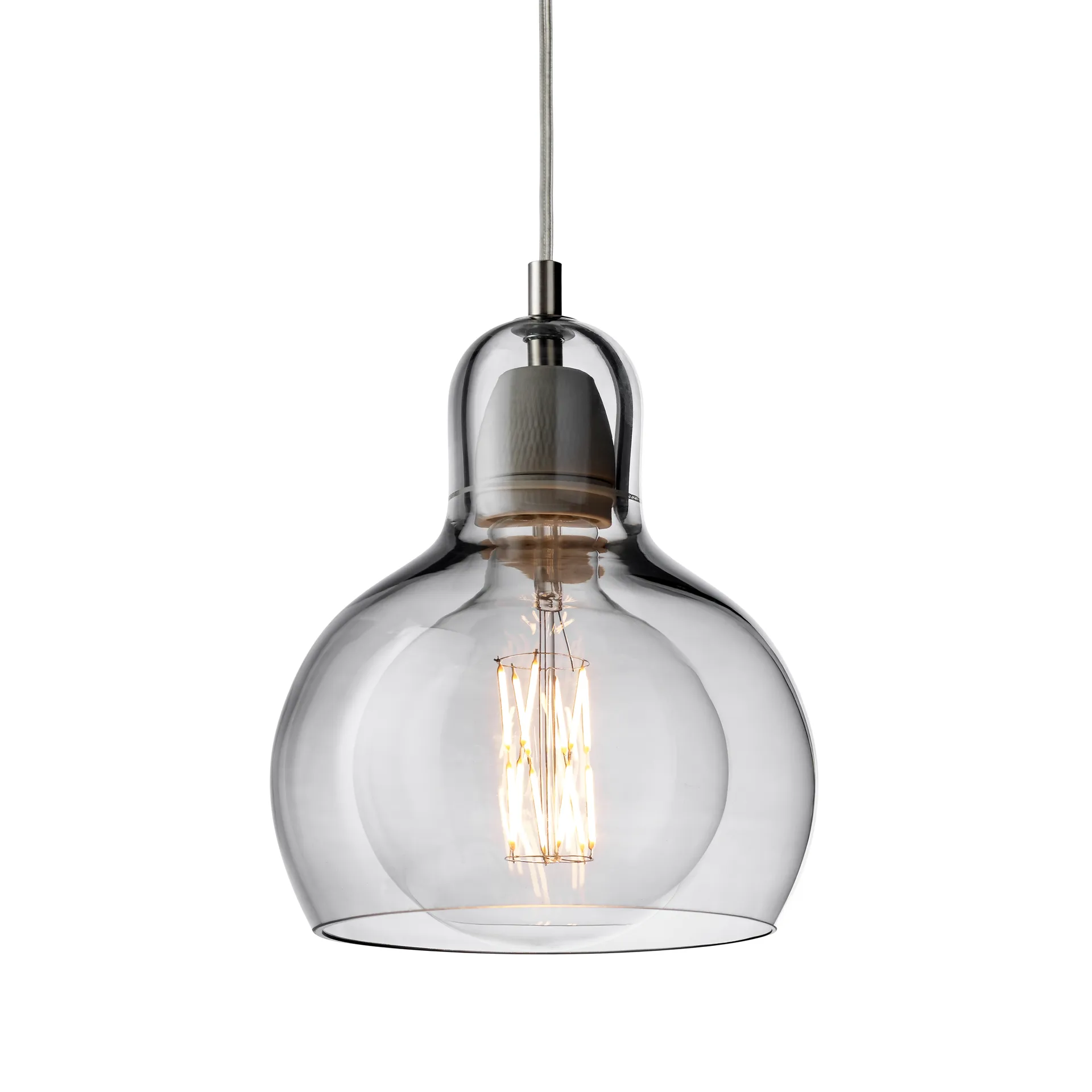 Mega Bulb lampe, Sølv/Transparent ledning &Tradition