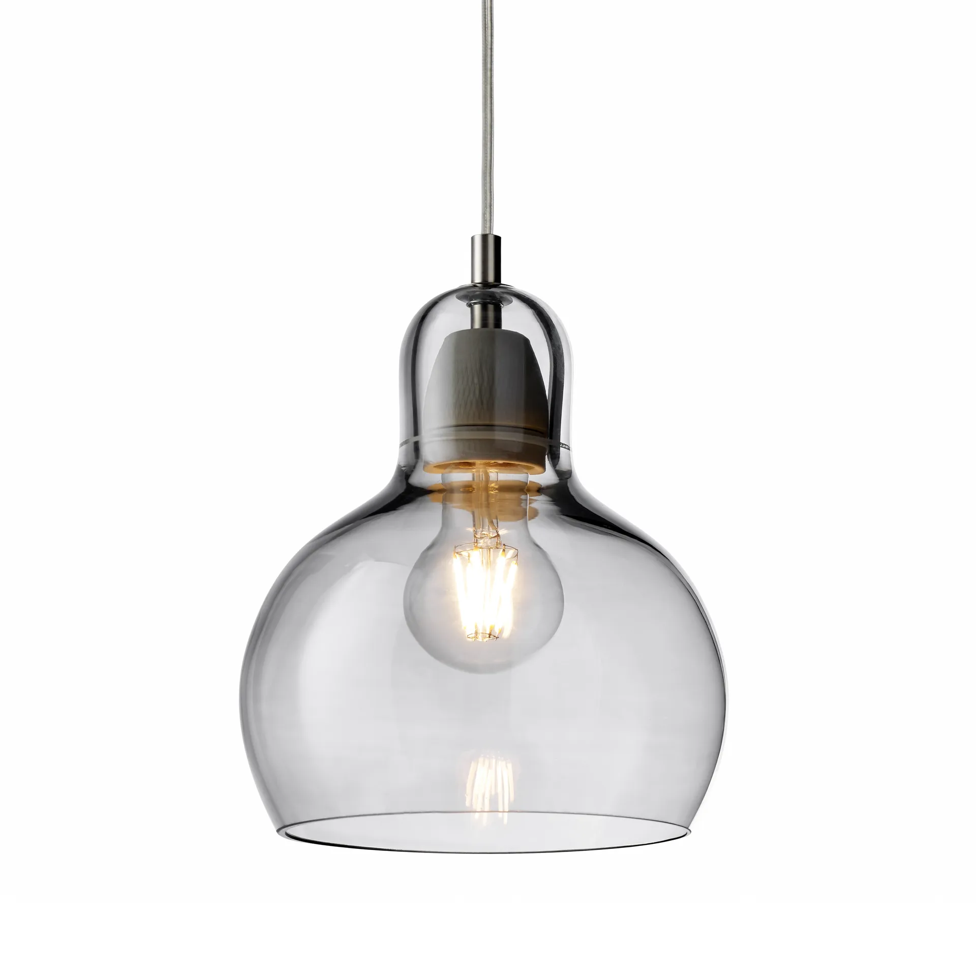 Mega Bulb lampe, Sølv/Transparent ledning &Tradition