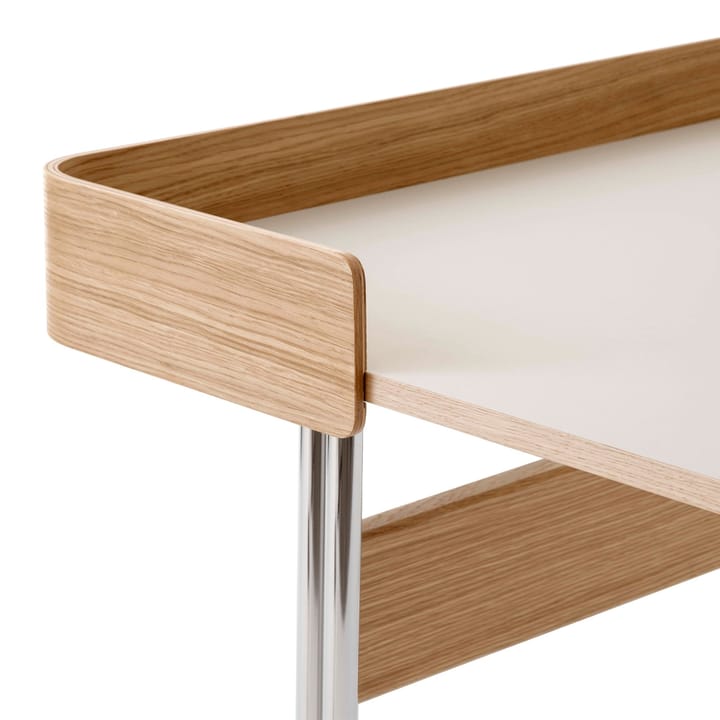Pavilion AV17 skrivebord, mushroom linoleum, lakeret eg, kromben &Tradition
