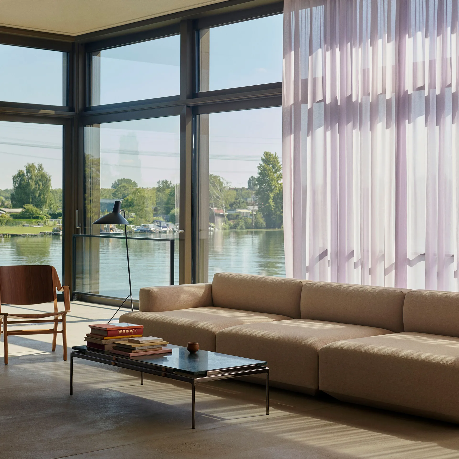 Sæt LN12 sofabord, Verde guatemala-dark chrome &Tradition