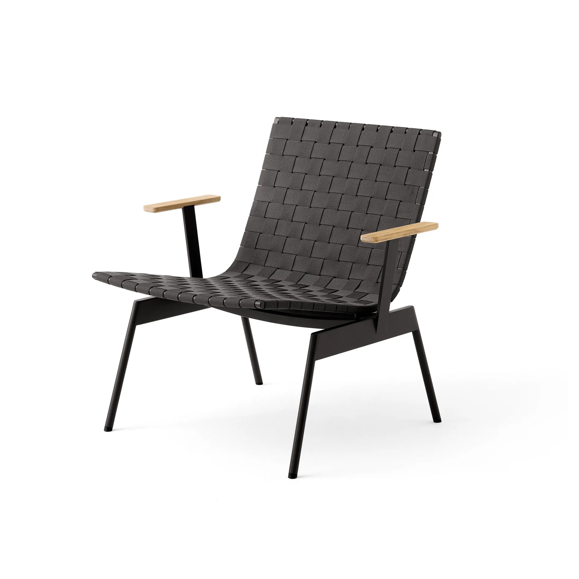 Ville Outdoor AV45 loungestol med armlæn, Warm black &Tradition