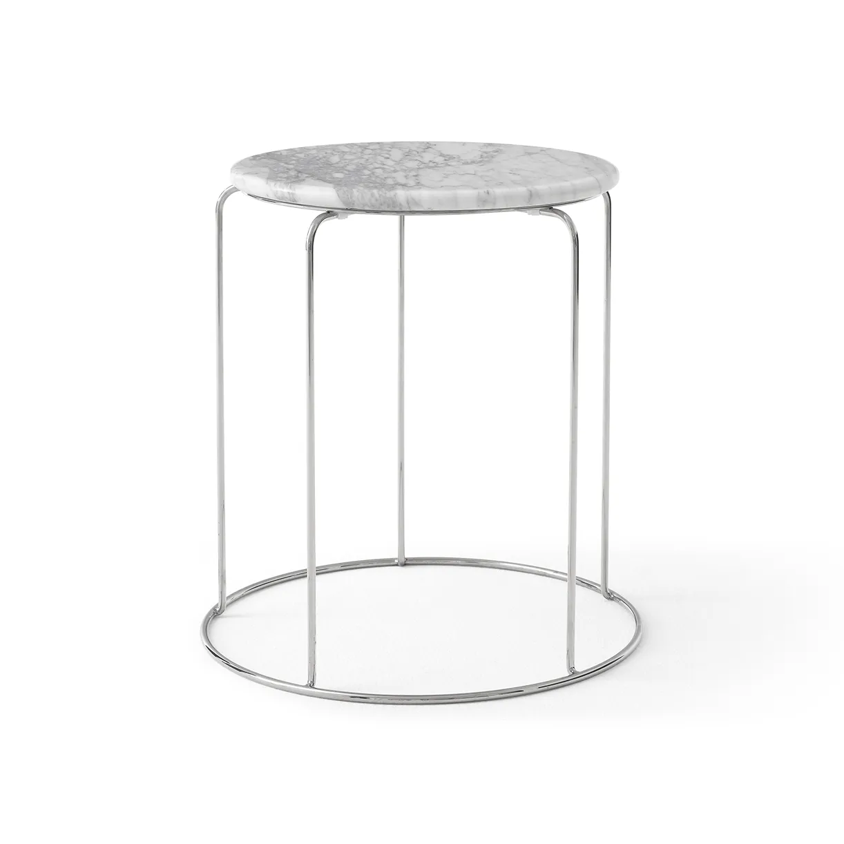 Wire Stool VP11 bordplade Ø38 cm, Marmor Bianco Carrara &Tradition