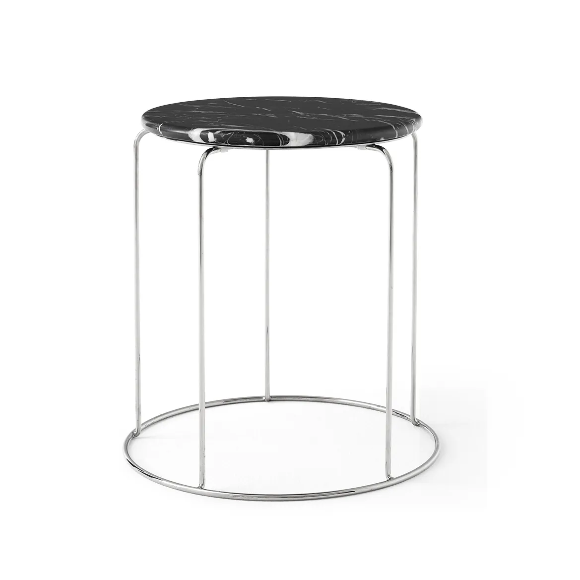 Wire Stool VP11 bordplade Ø38 cm, Marmor Nero Marquina &Tradition