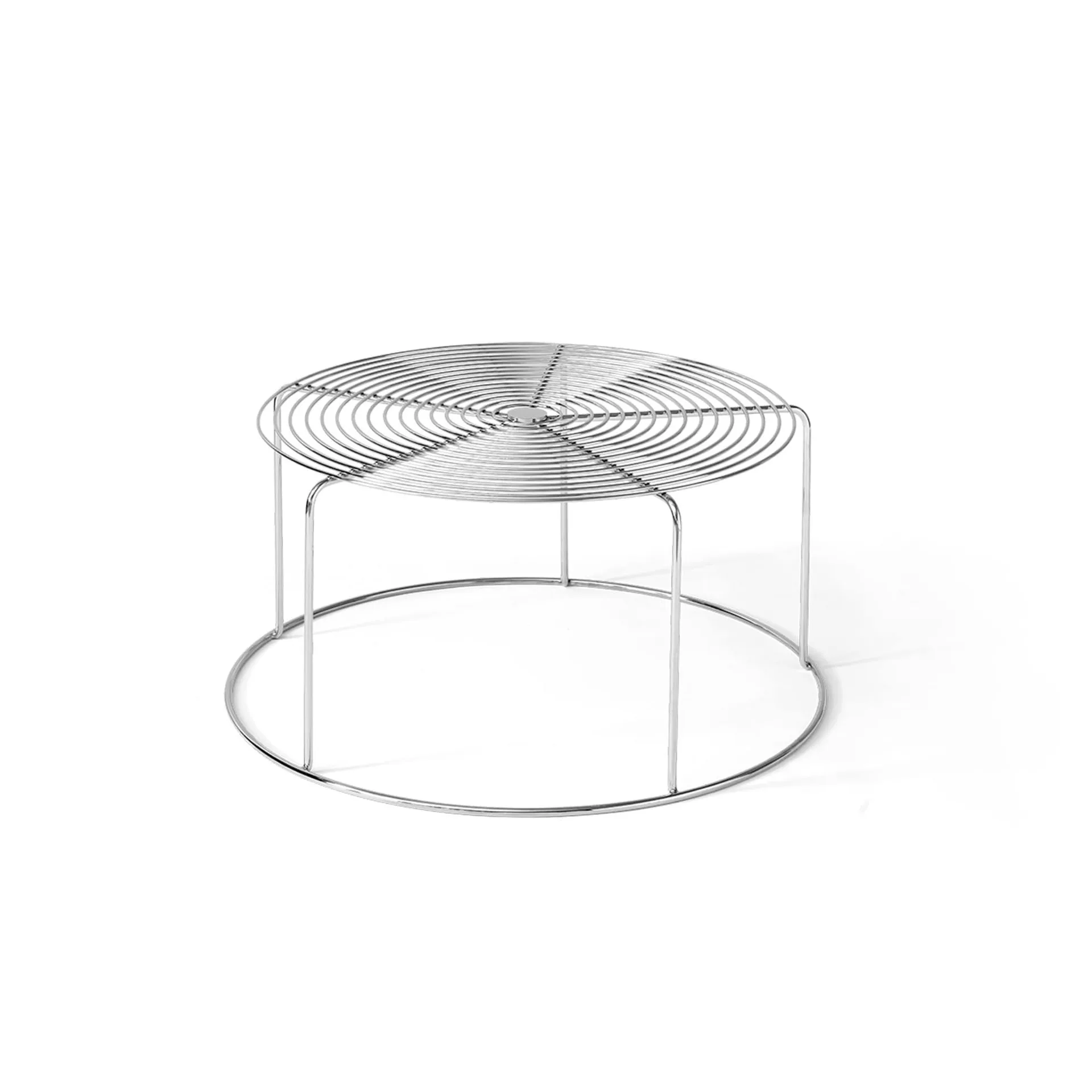 WIre VP17 sofabord, Rustfrit stål, Ø74x36 cm &Tradition