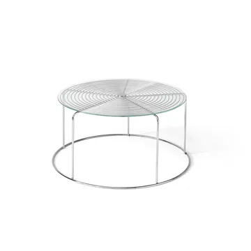 WIre VP17 sofabord - Rustfrit stål-glas, Ø74x36 cm - &Tradition