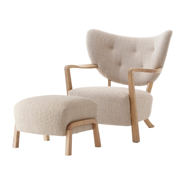 Wulff Lounge Chair ATD2 lænestol inkl. puf ATD3 - Olieret eg-Karakorum - &Tradition