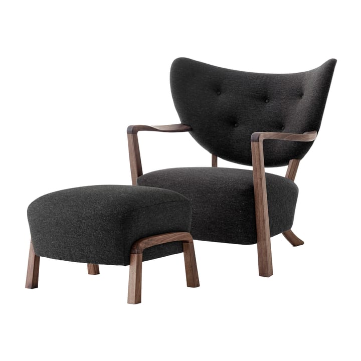 Wulff Lounge Chair ATD2 lænestol inkl. puf ATD3 - Olieret valnød-Hallingdal - &Tradition
