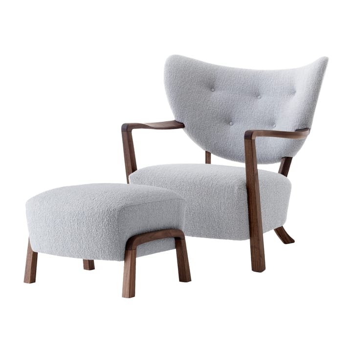 Wulff Lounge Chair ATD2 lænestol inkl. puf ATD3 - Olieret valnød-Karandash - &Tradition