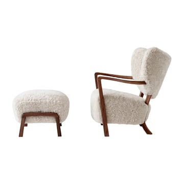 Wulff Lounge Chair ATD2 lænestol inkl. puf ATD3 - Olieret valnød-Moonlight - &Tradition
