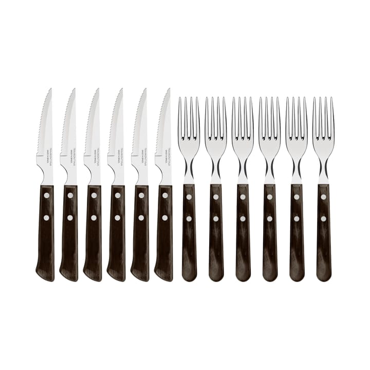 Churrasco Biffbestik 12 dele - Brun-blank - Tramontina