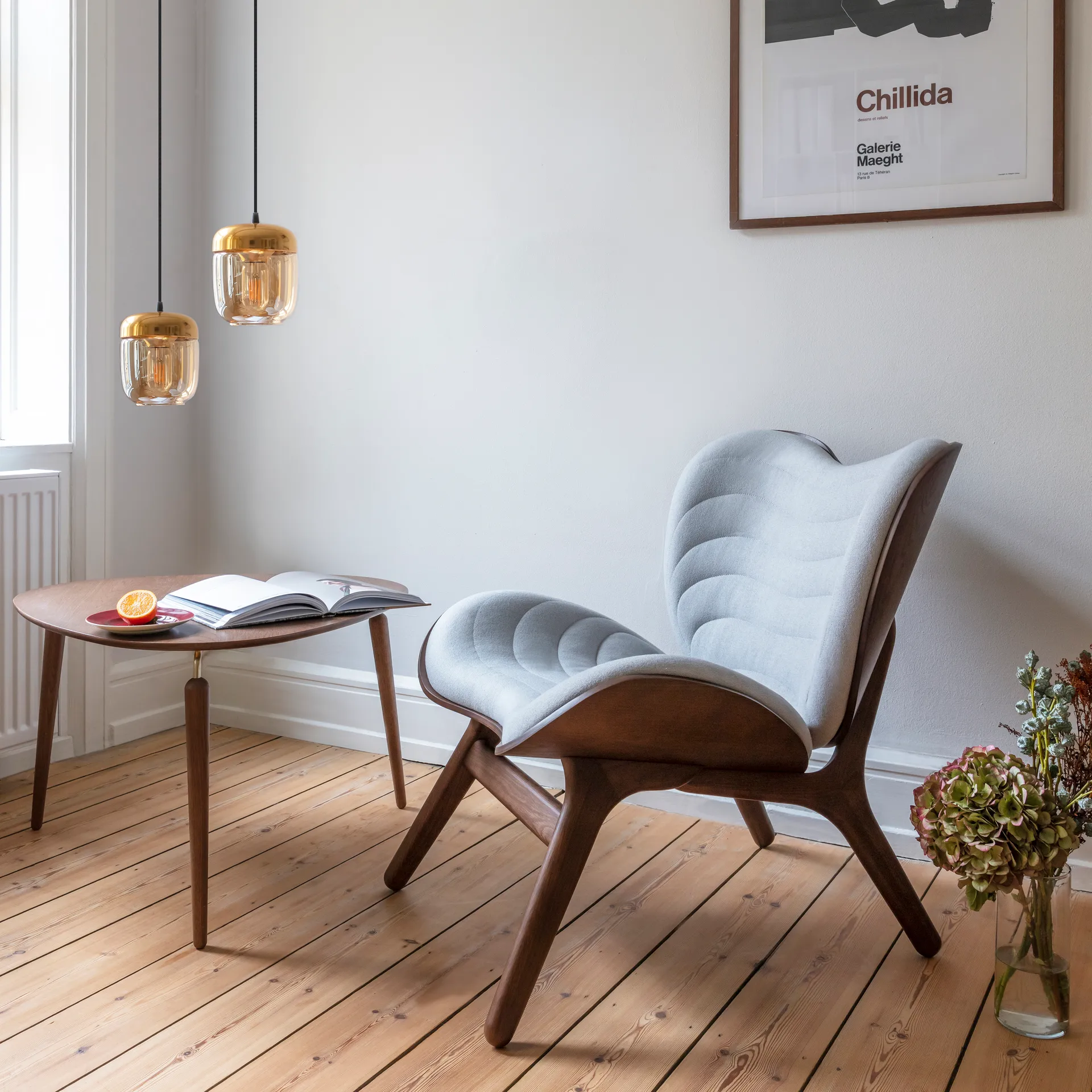 Acorn lampeskærm amber, Poleret messing/Amber Umage