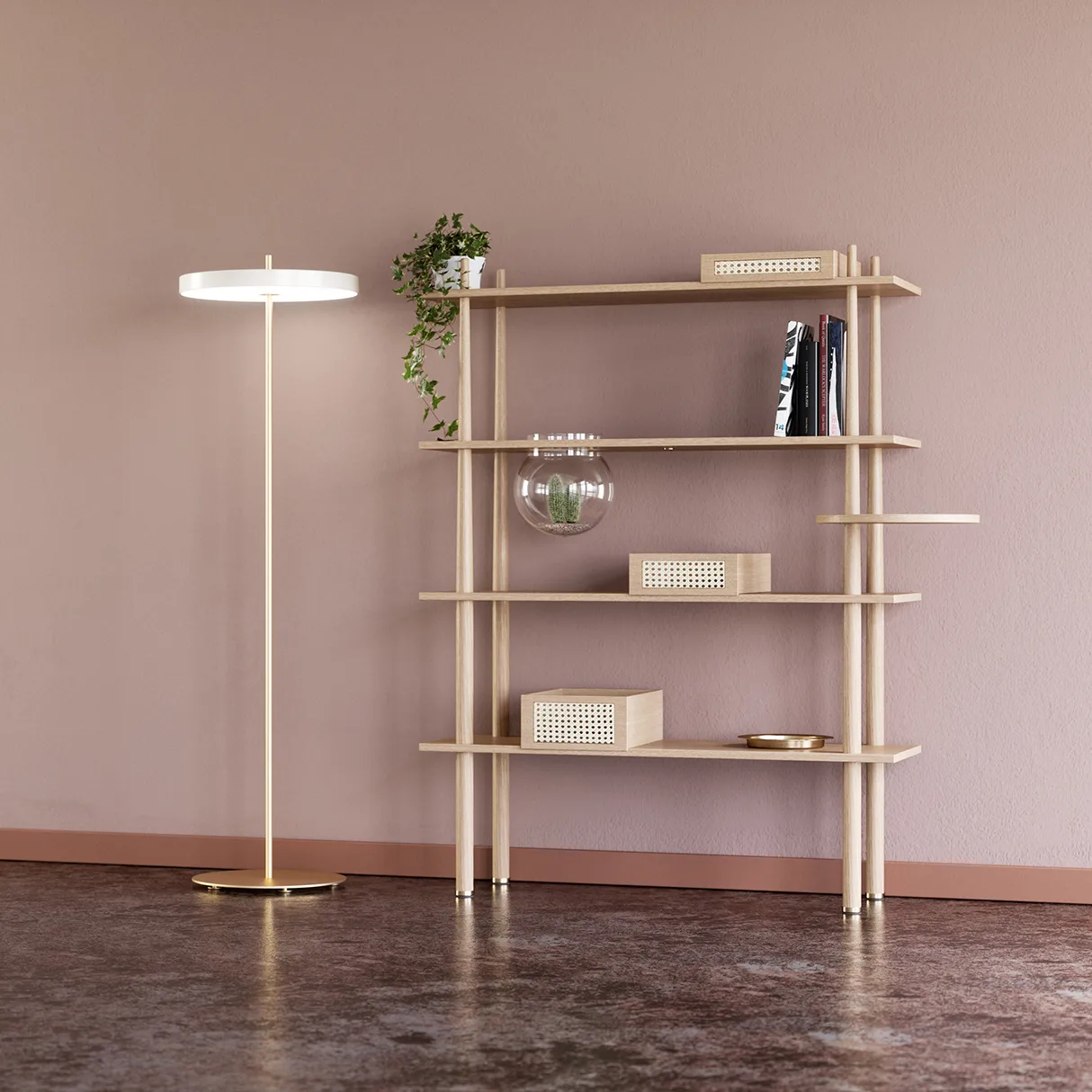 Asteria gulvlampe, perlehvid Umage