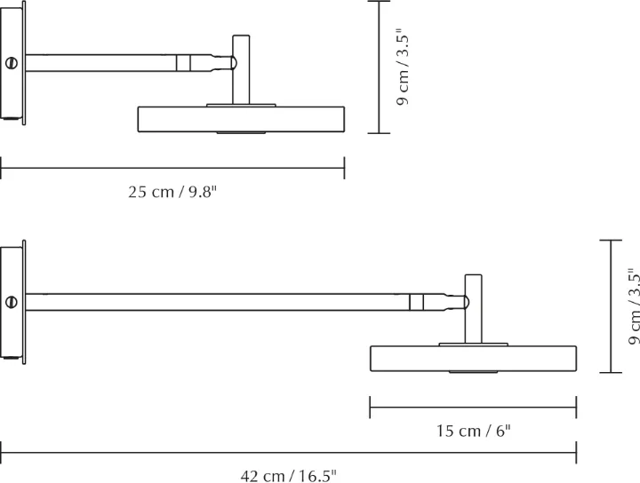 Asteria Wall væglampe, Long, Nuance mist-brass Umage