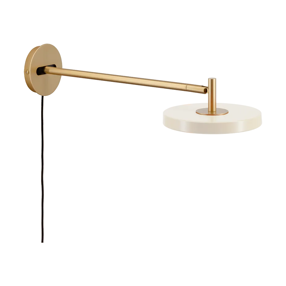 Asteria Wall væglampe, Long, Pearl white-brass Umage