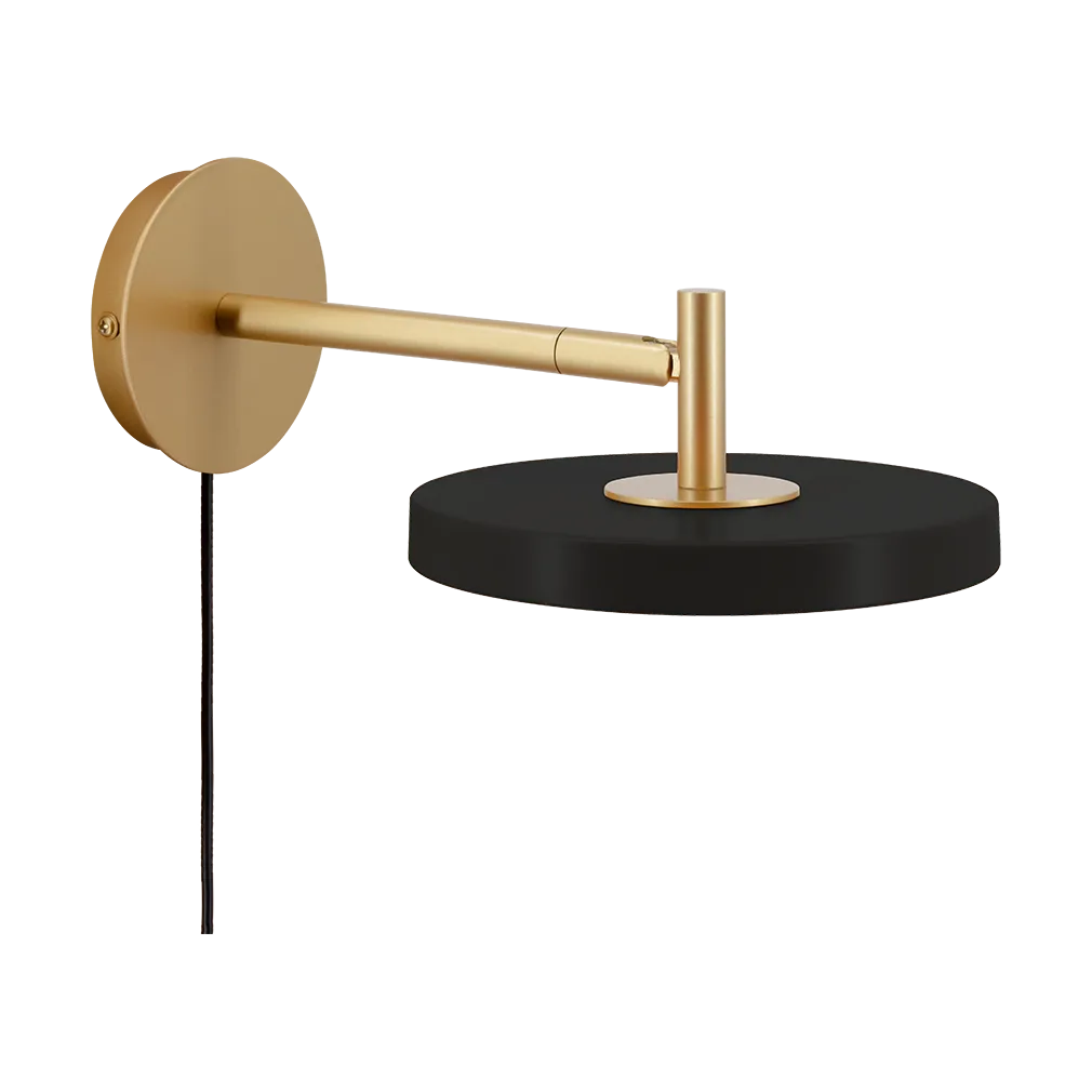 Asteria Wall væglampe, Short, Black-brass Umage