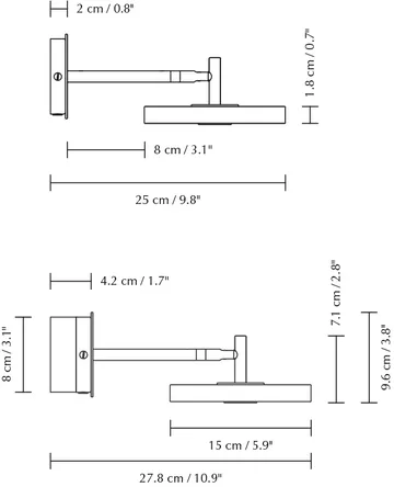 Asteria Wall væglampe - Short, Black-brass - Umage