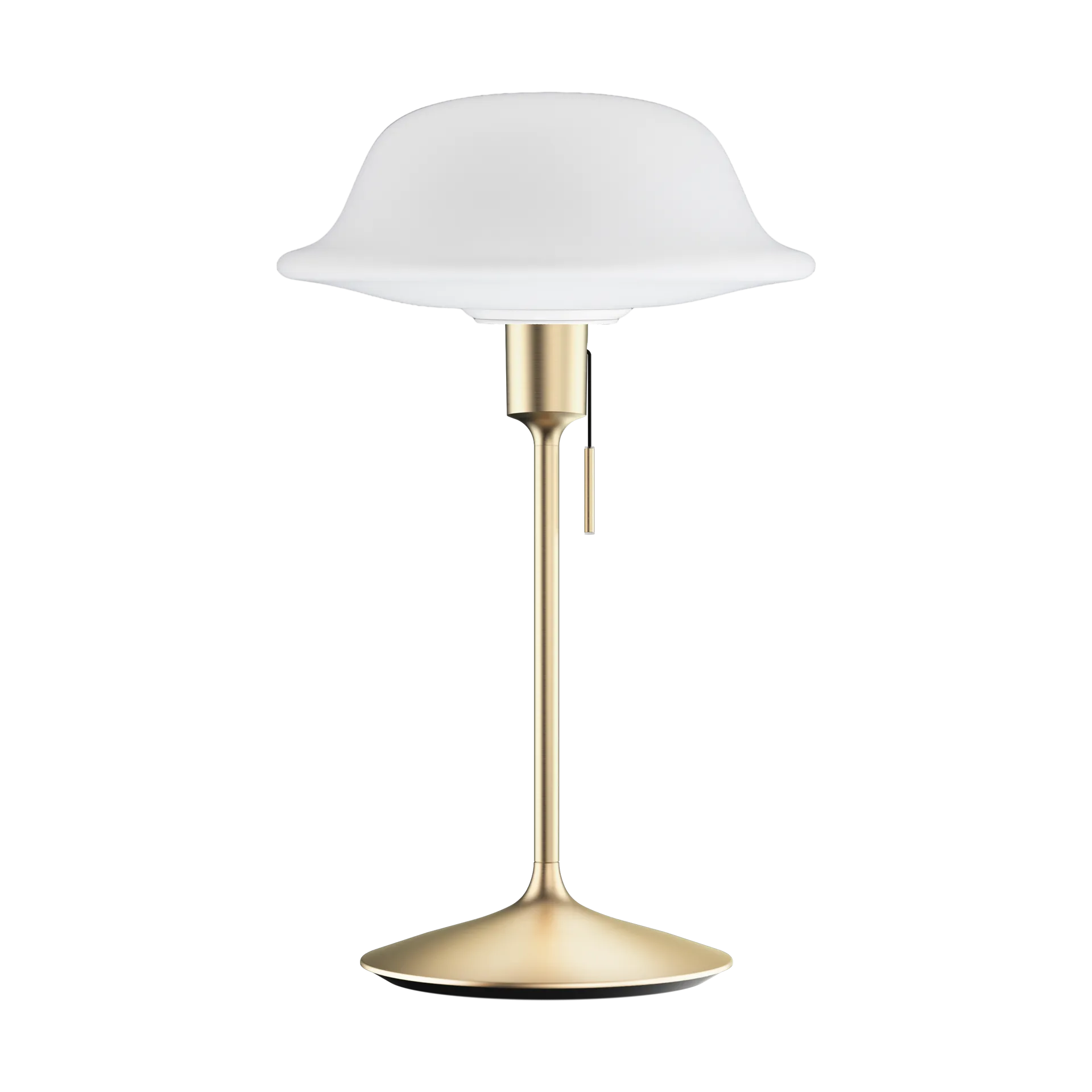 Butler bordlampe, Hvid-Børstet messing Umage