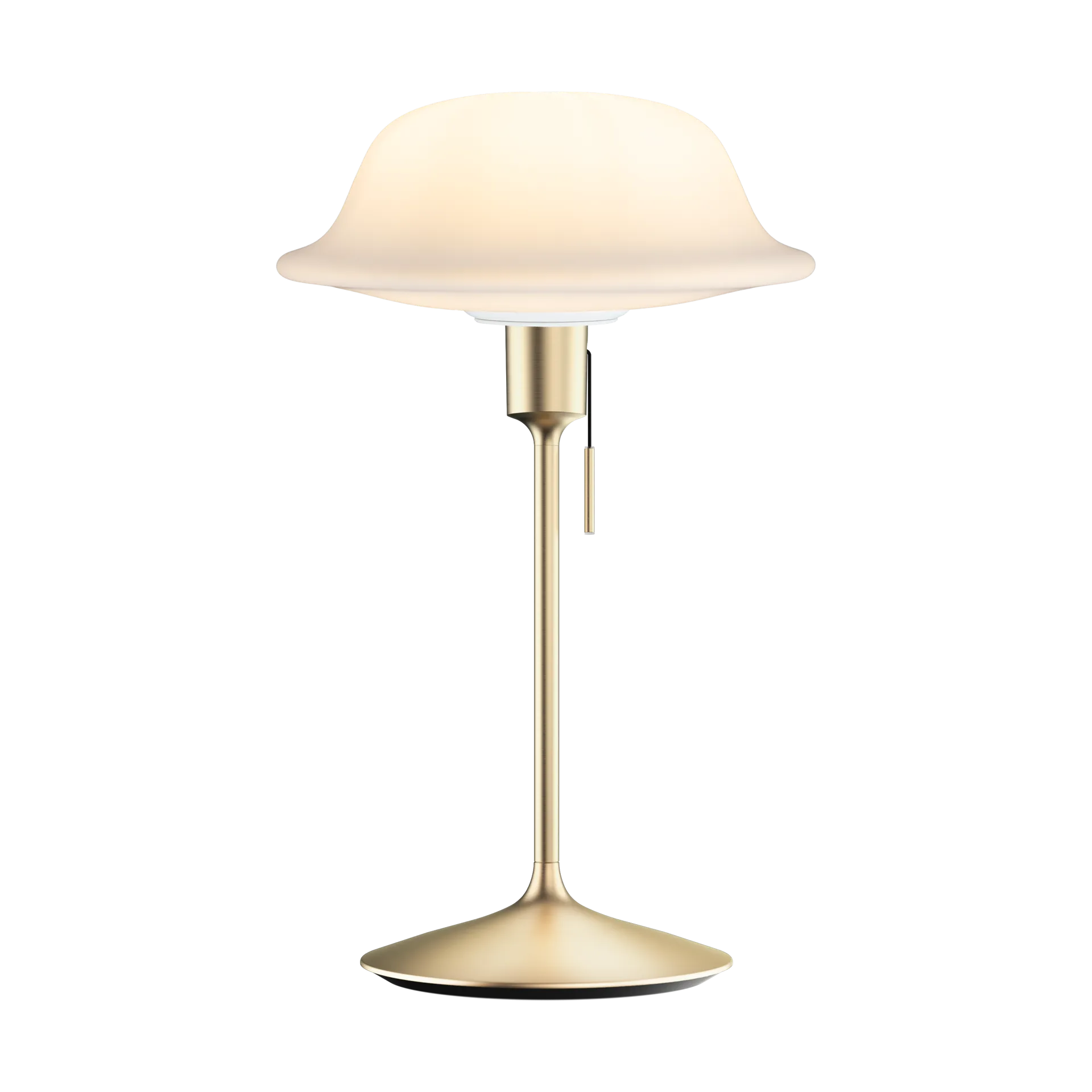 Butler bordlampe, Hvid-Børstet messing Umage