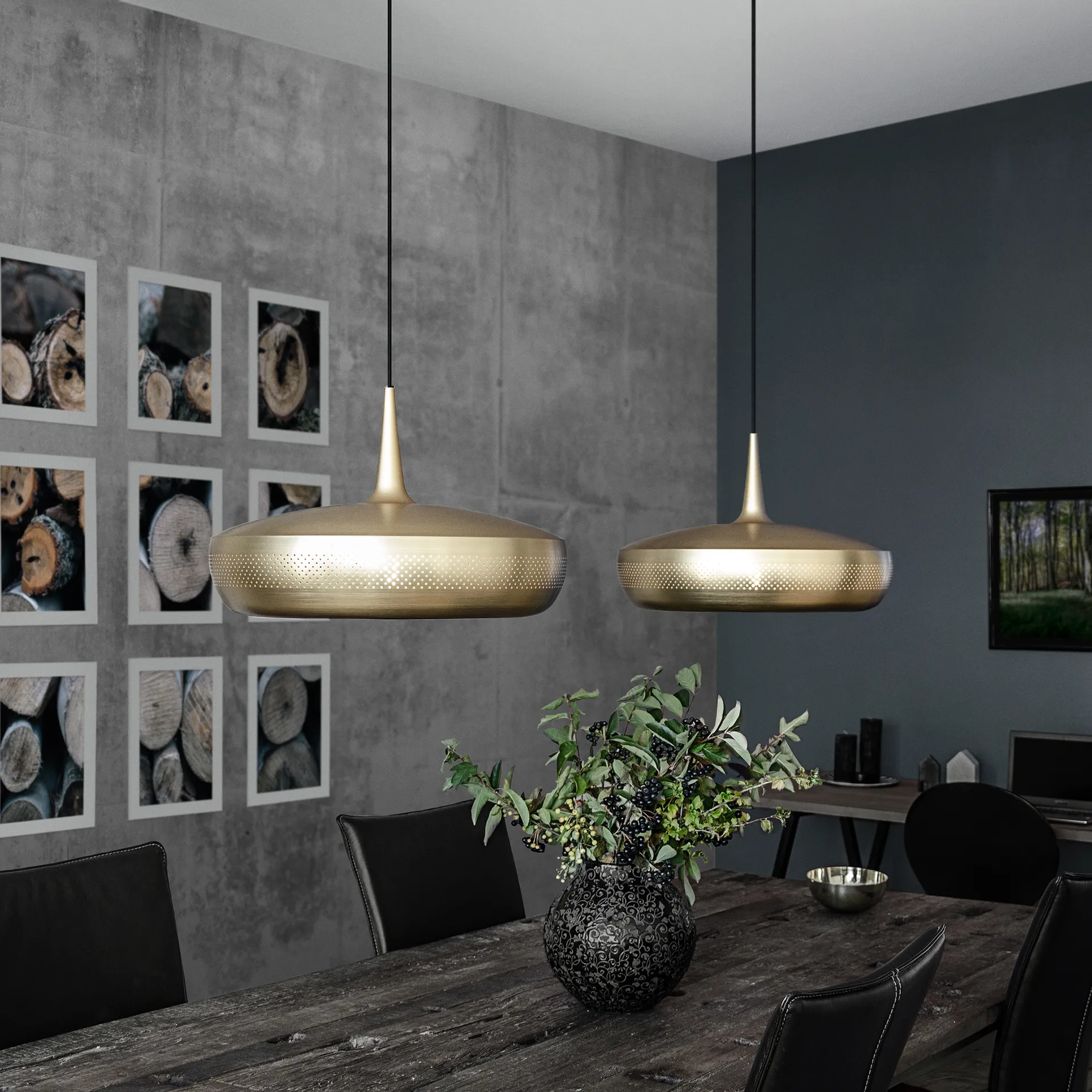 Clava Dine loftslampe Ø43 cm, Brushed brass Umage