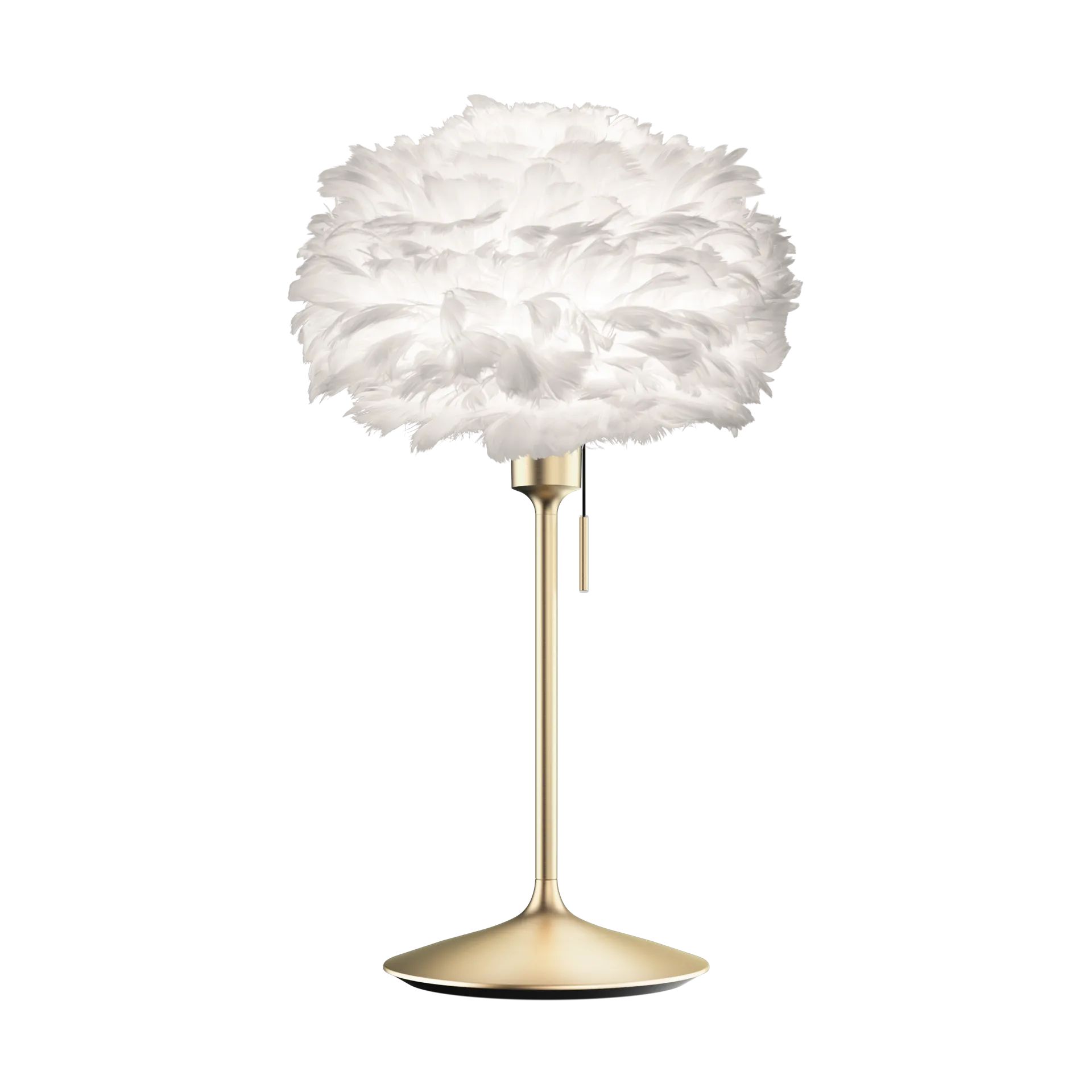 Eos bordlampe mini, Hvid-Børstet messing Umage