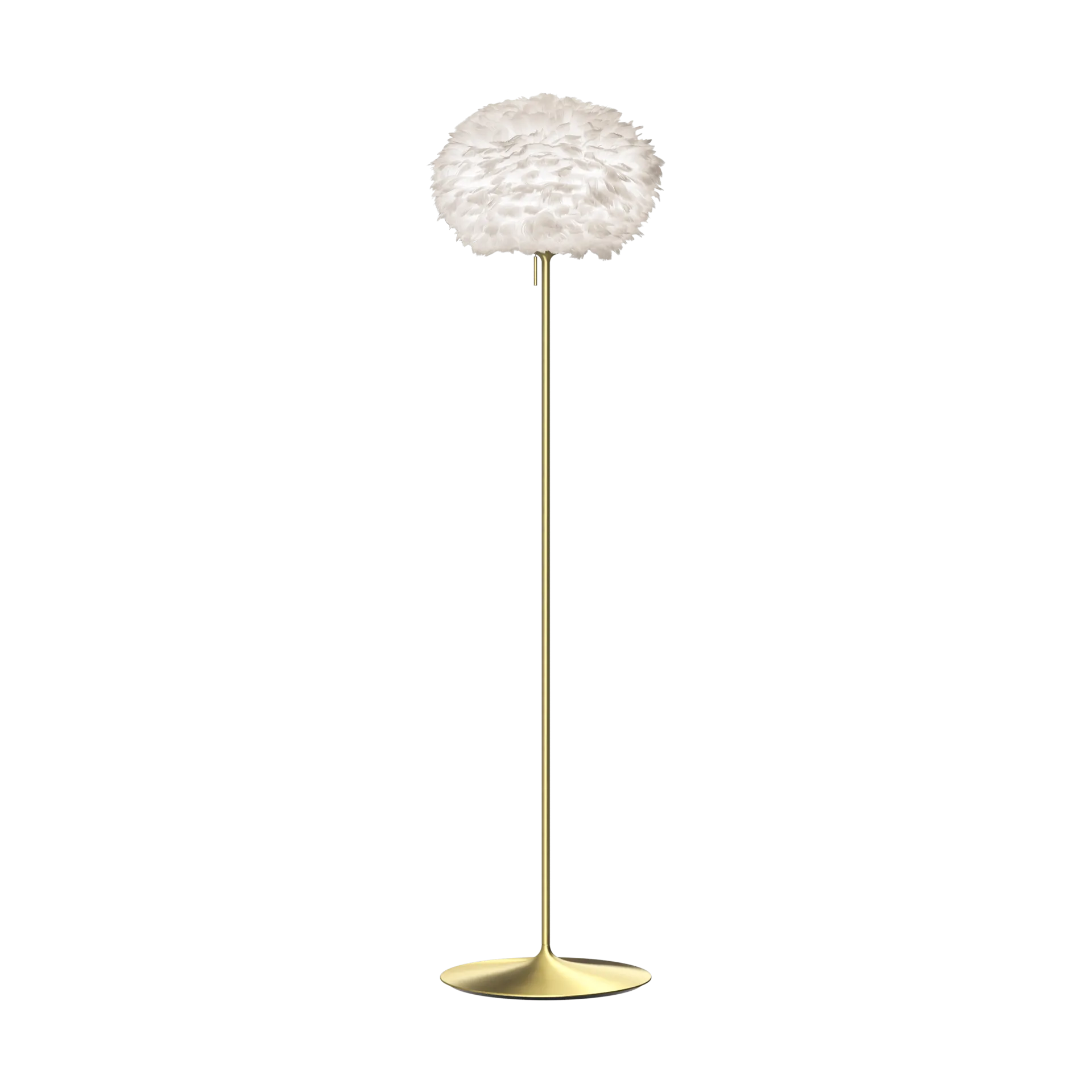 Eos gulvlampe medium, Hvid-Børstet messing Umage