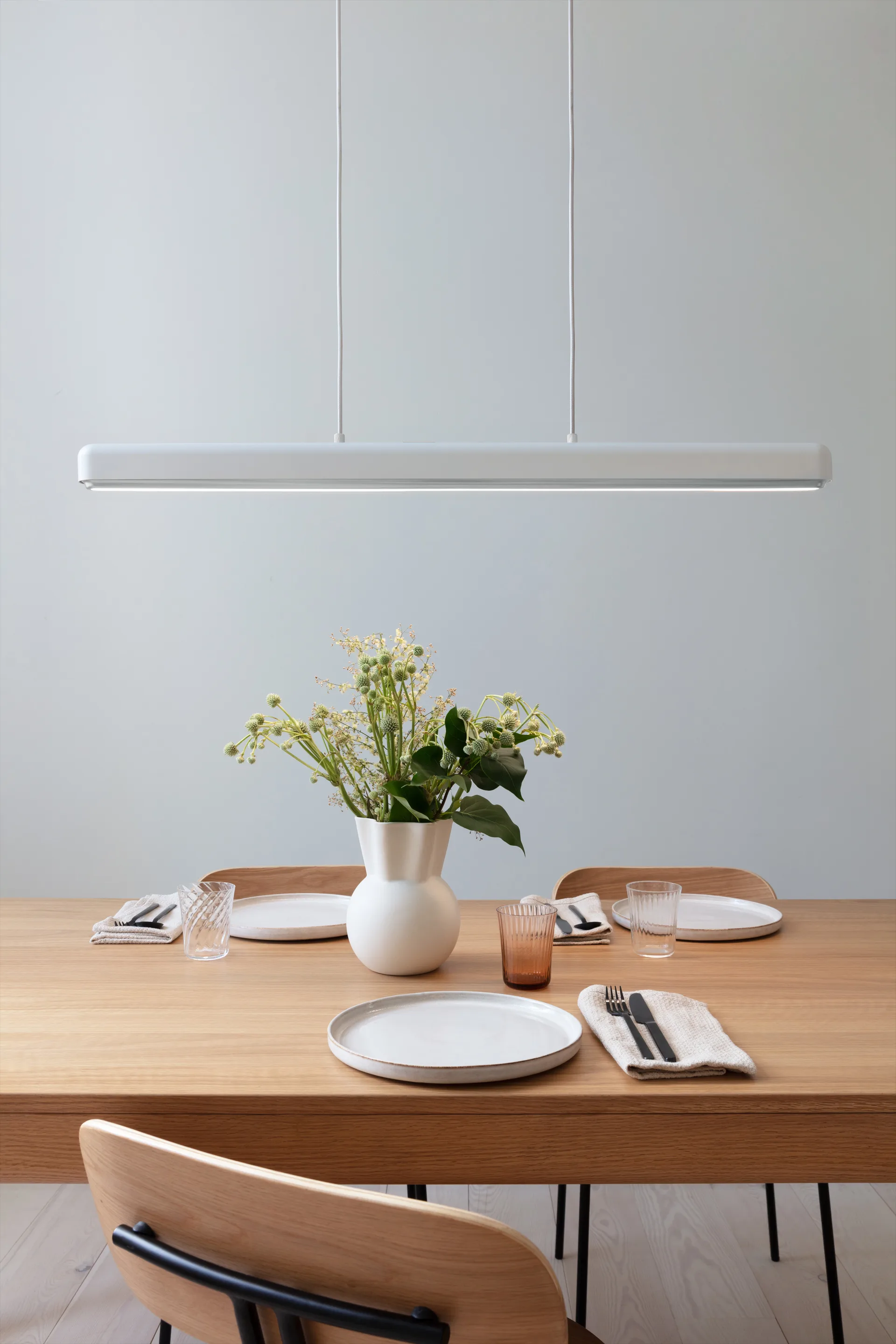 Hazel branch loftlampe, White-steel Umage