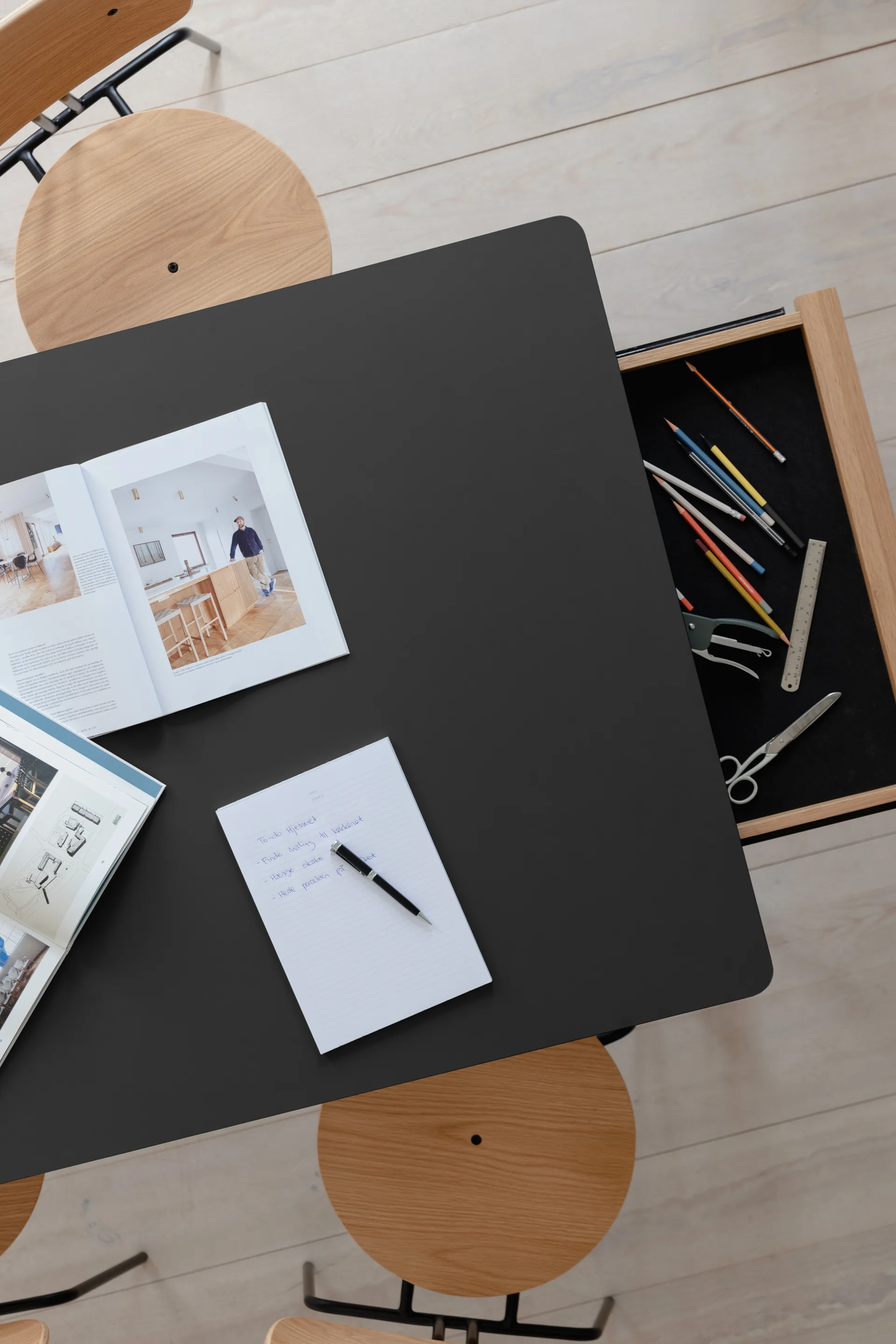 Heart'n'Soul spisebord 90x200 cm, Oak-obsidian black Umage