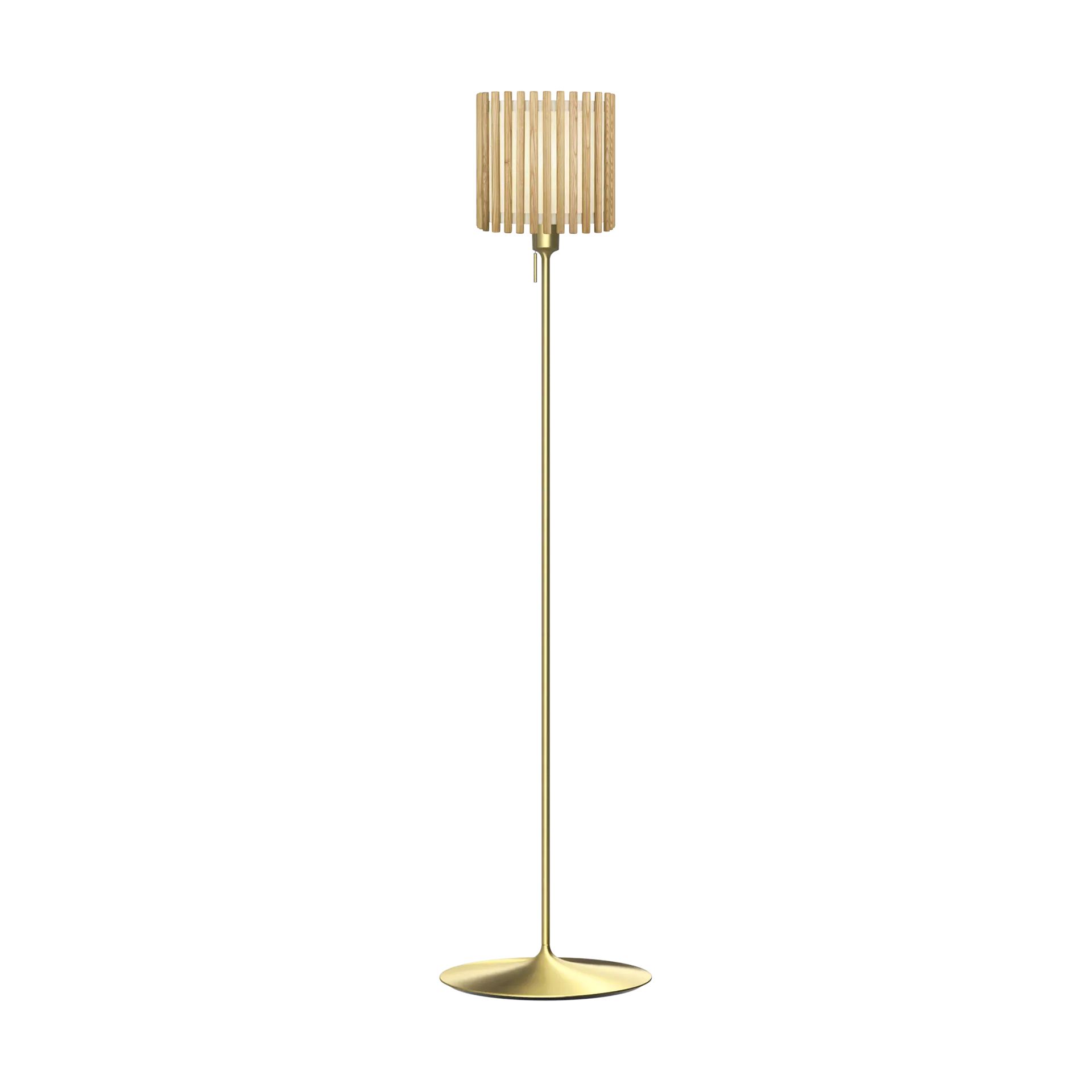 Komorebi gulvlampe medium, Square oak-Børstet messing Umage