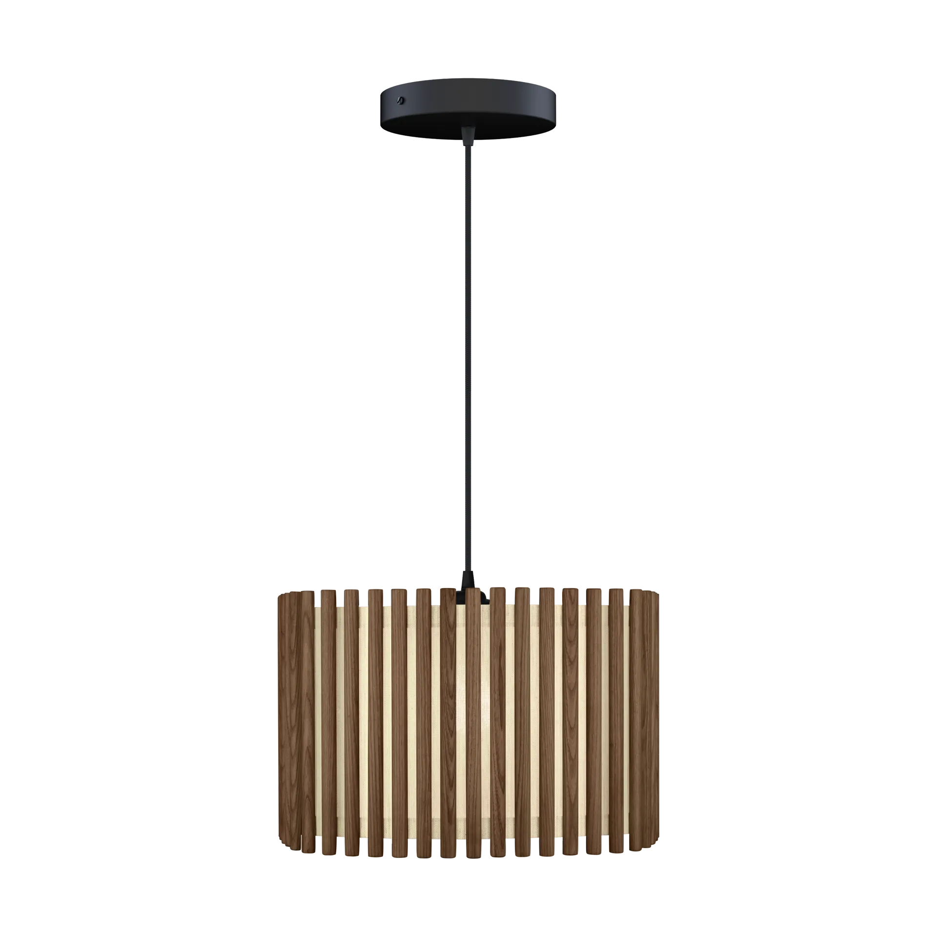 Komorebi pendel large, Square dark oak-Sort Umage