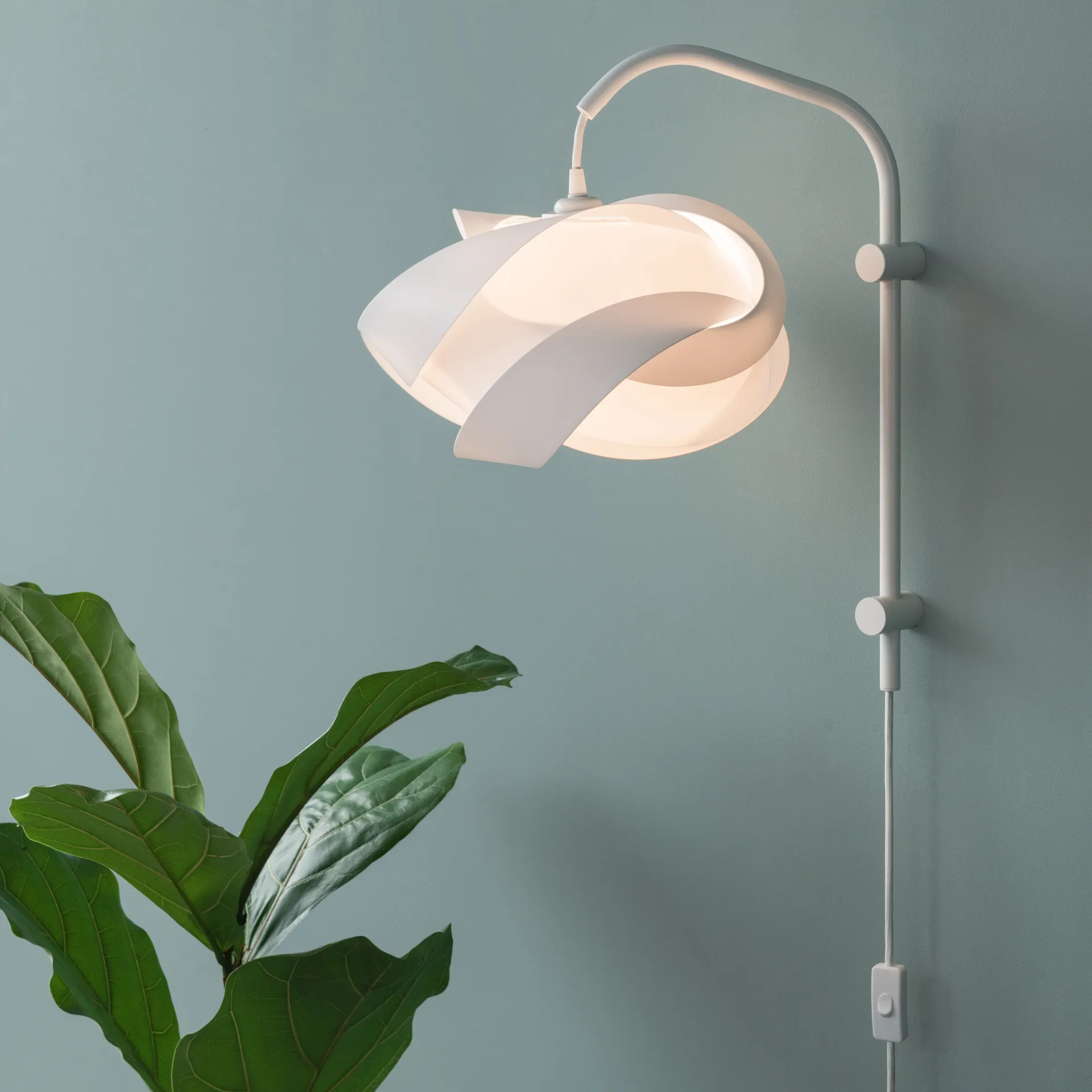 Ribbon lampeskærm hvid, Ø33 cm Umage