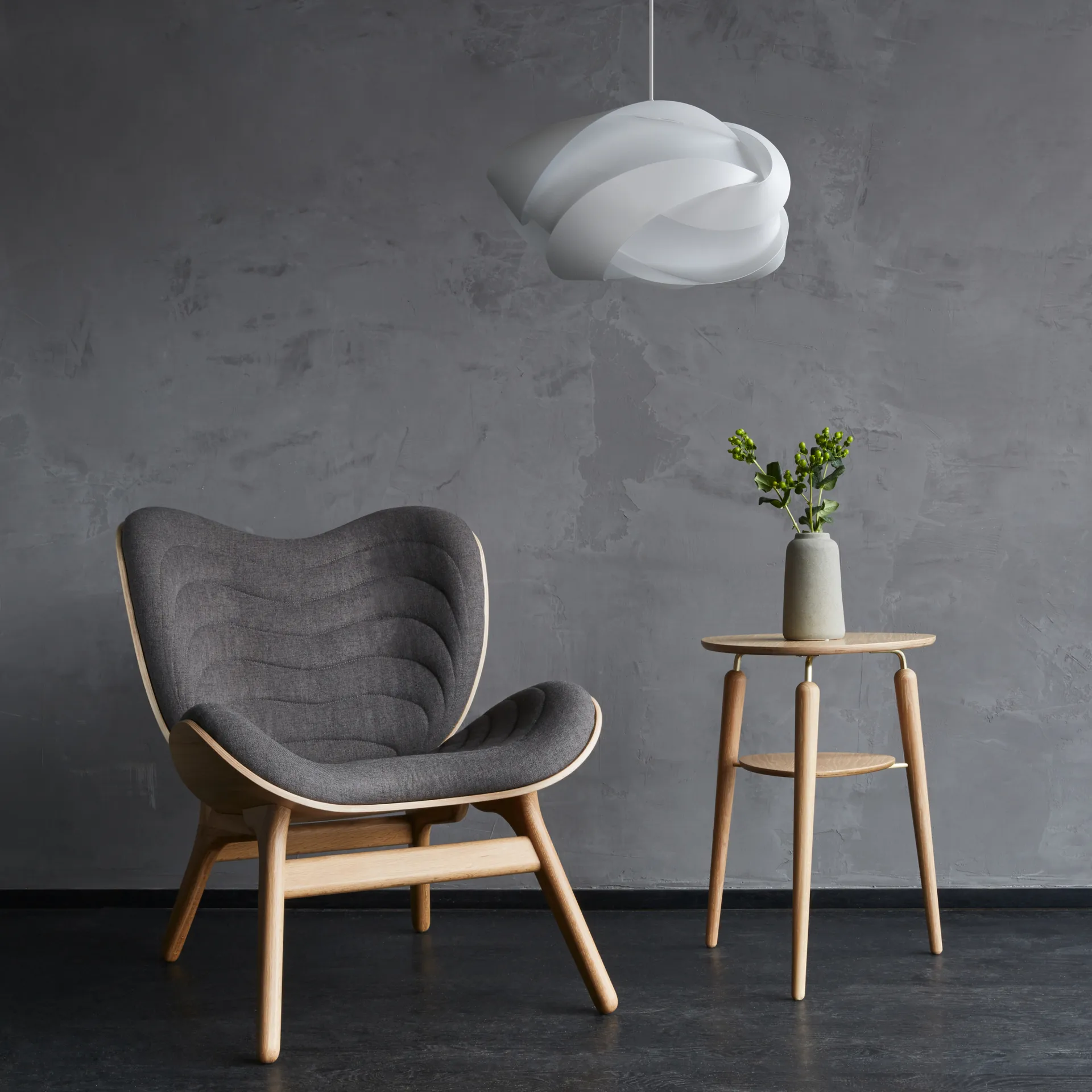 Ribbon lampeskærm hvid, Ø60 cm Umage