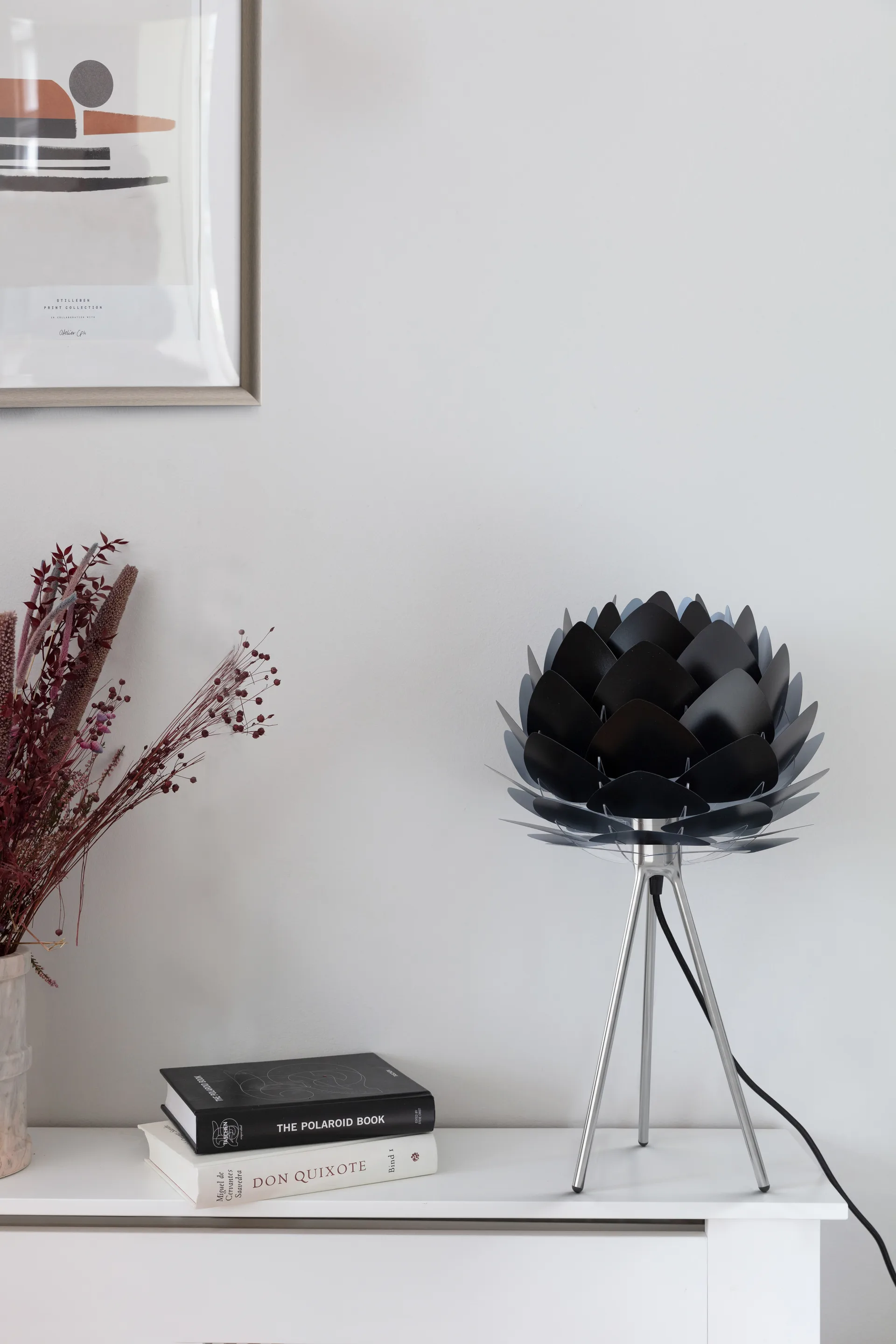 Tripod lampestativ bord, Børstet stål Umage