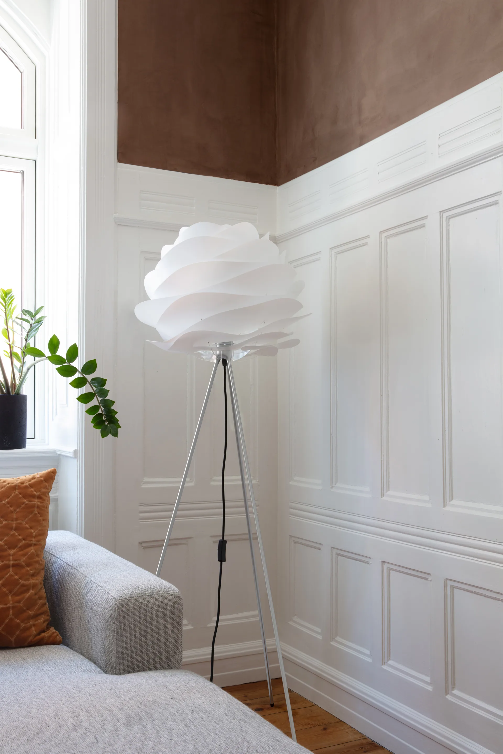 Tripod lampestativ gulv, Børstet stål Umage