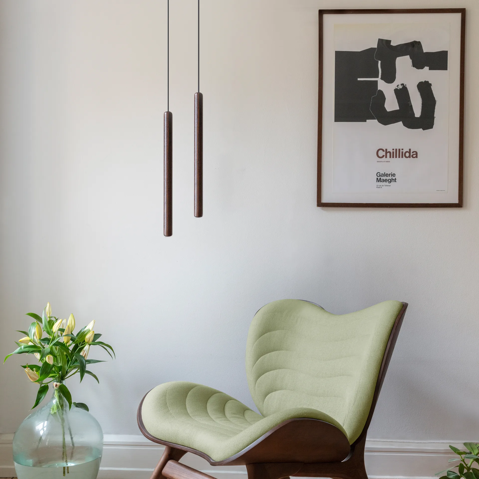 Umage Chimes Tall lampe 44 cm, Dark oak Umage