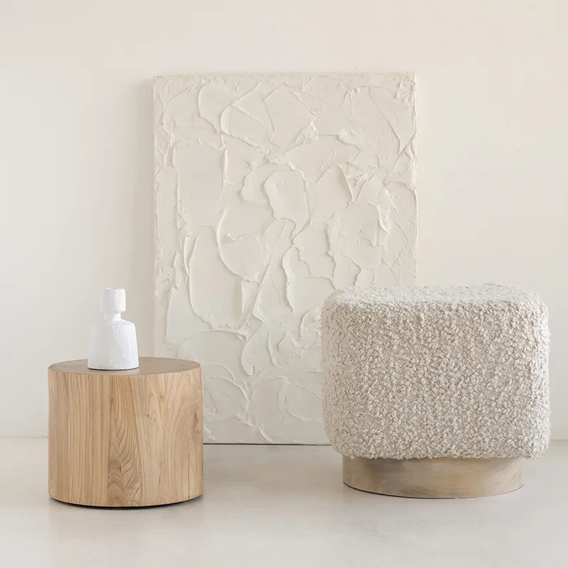 Kaura siddepuf 38 cm, Off white URBAN NATURE CULTURE