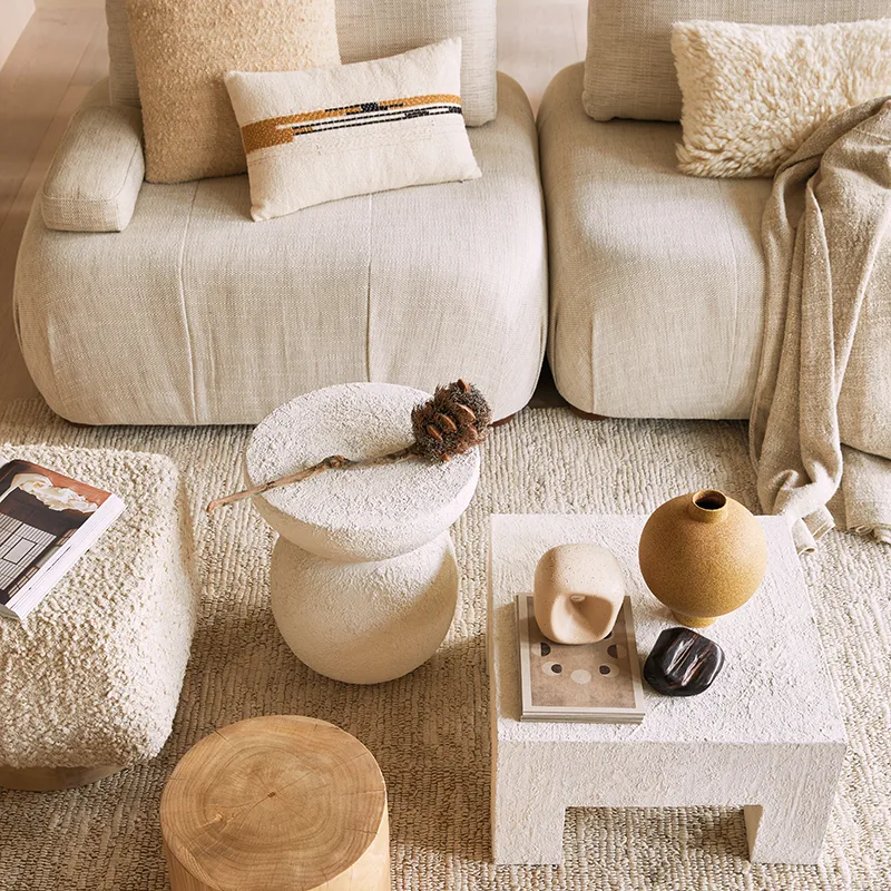 Kaura siddepuf 38 cm, Off white URBAN NATURE CULTURE