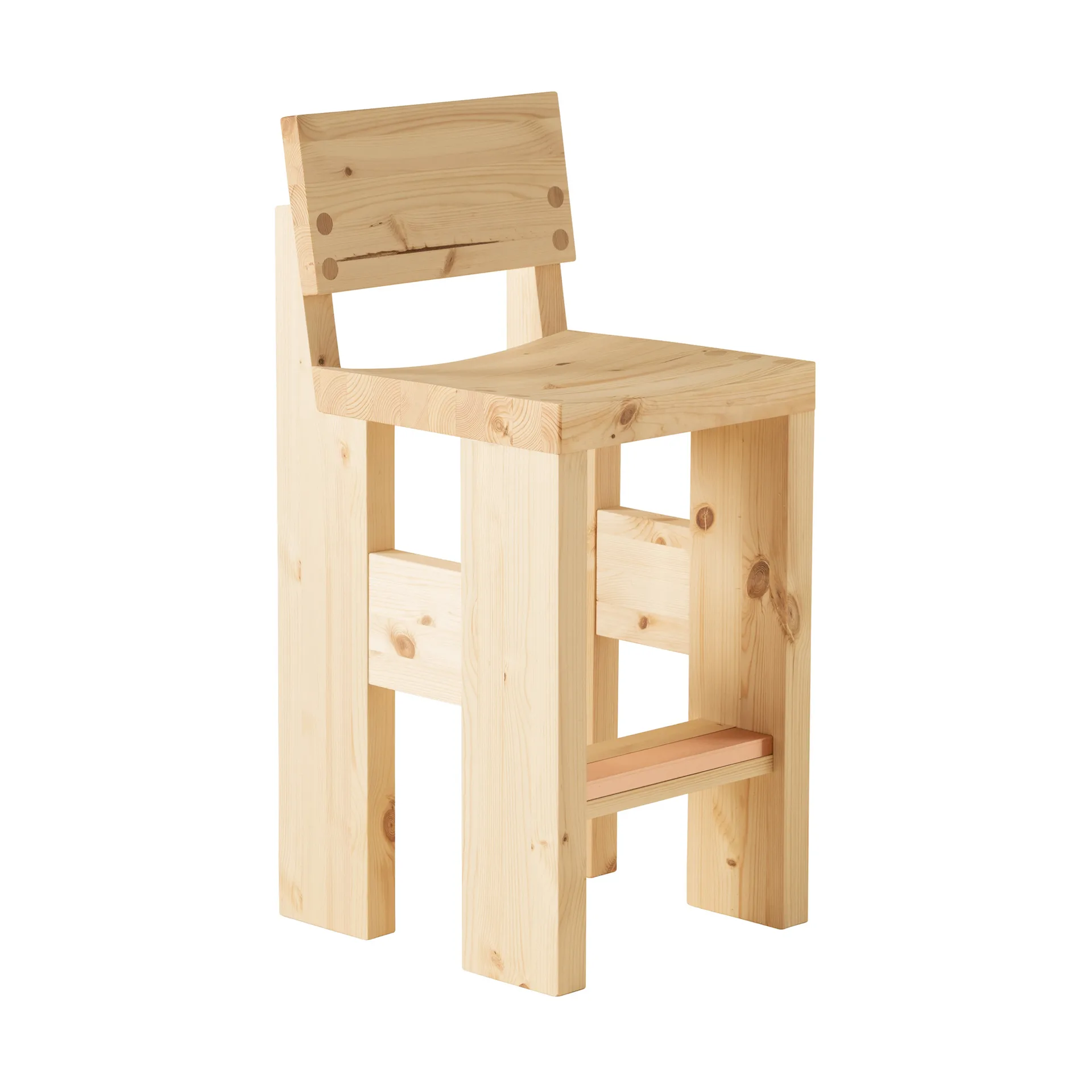 001 Bar Stool barstol, Mat olievokset fyrretræ, 65 cm Vaarnii