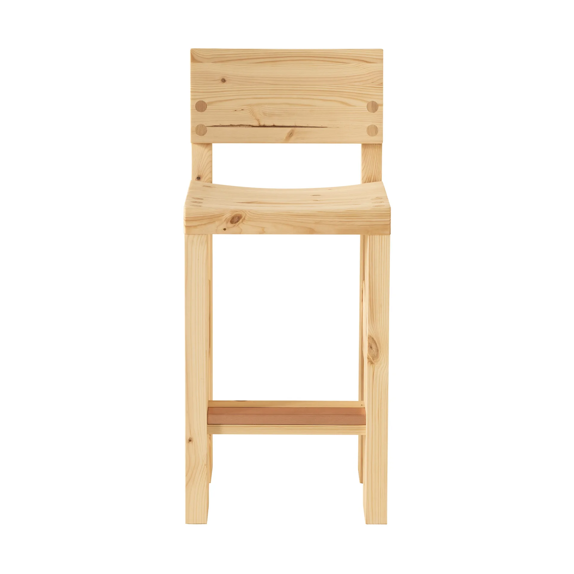 001 Bar Stool barstol, Mat olievokset fyrretræ, 65 cm Vaarnii