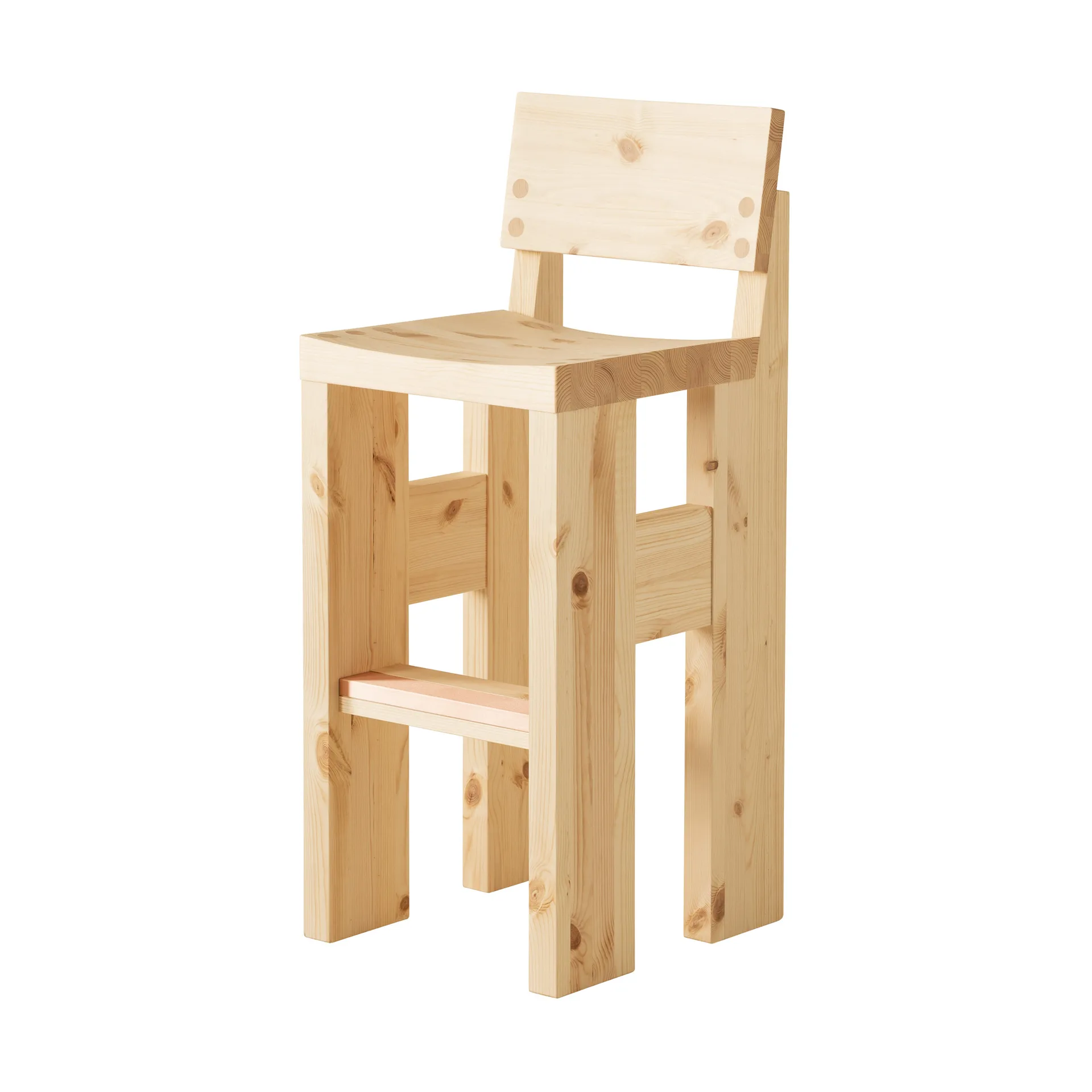 001 Bar Stool barstol, Mat olievokset fyrretræ, 75 cm Vaarnii