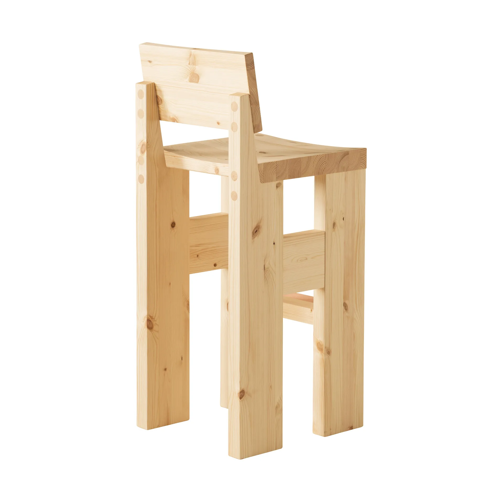 001 Bar Stool barstol, Mat olievokset fyrretræ, 75 cm Vaarnii