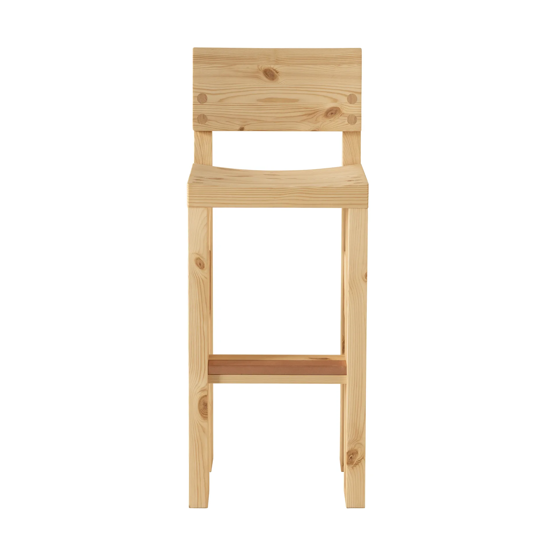 001 Bar Stool barstol, Mat olievokset fyrretræ, 75 cm Vaarnii