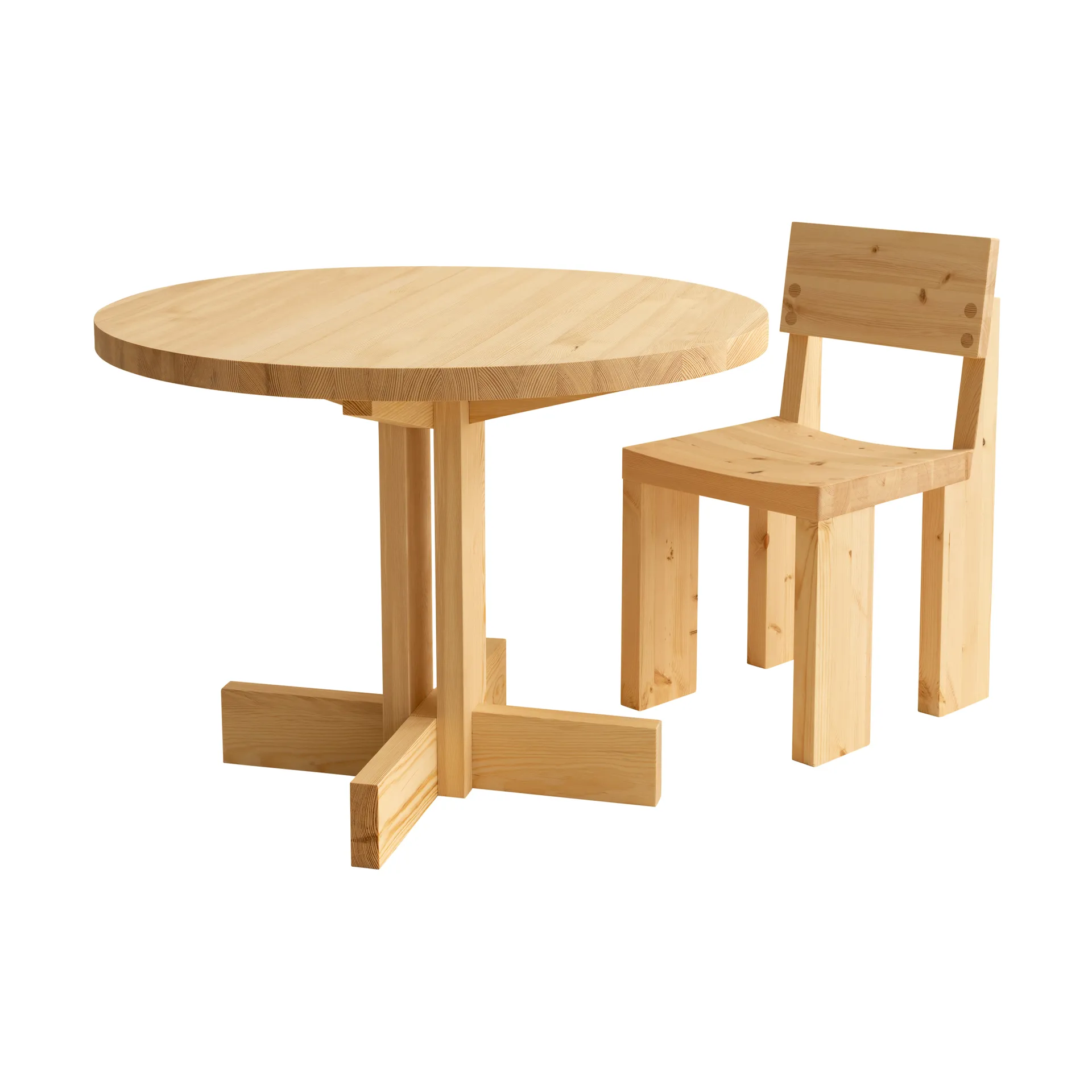 001 Dining Chair stol, Mat olievokset fyrretræ Vaarnii